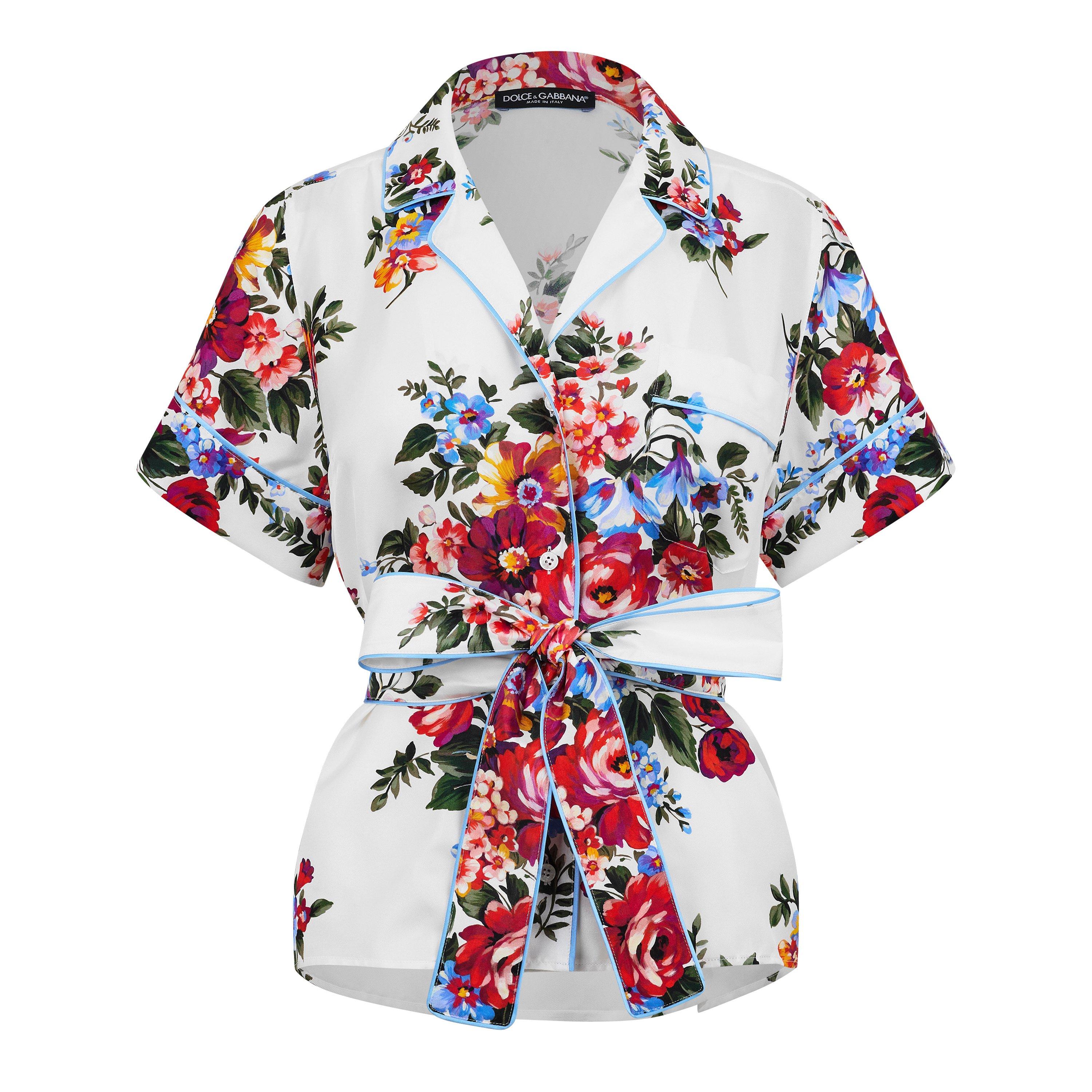 Fiori Bianco - Dolce and Gabbana - DG Floral Wrp Blouse Ld61 - 1