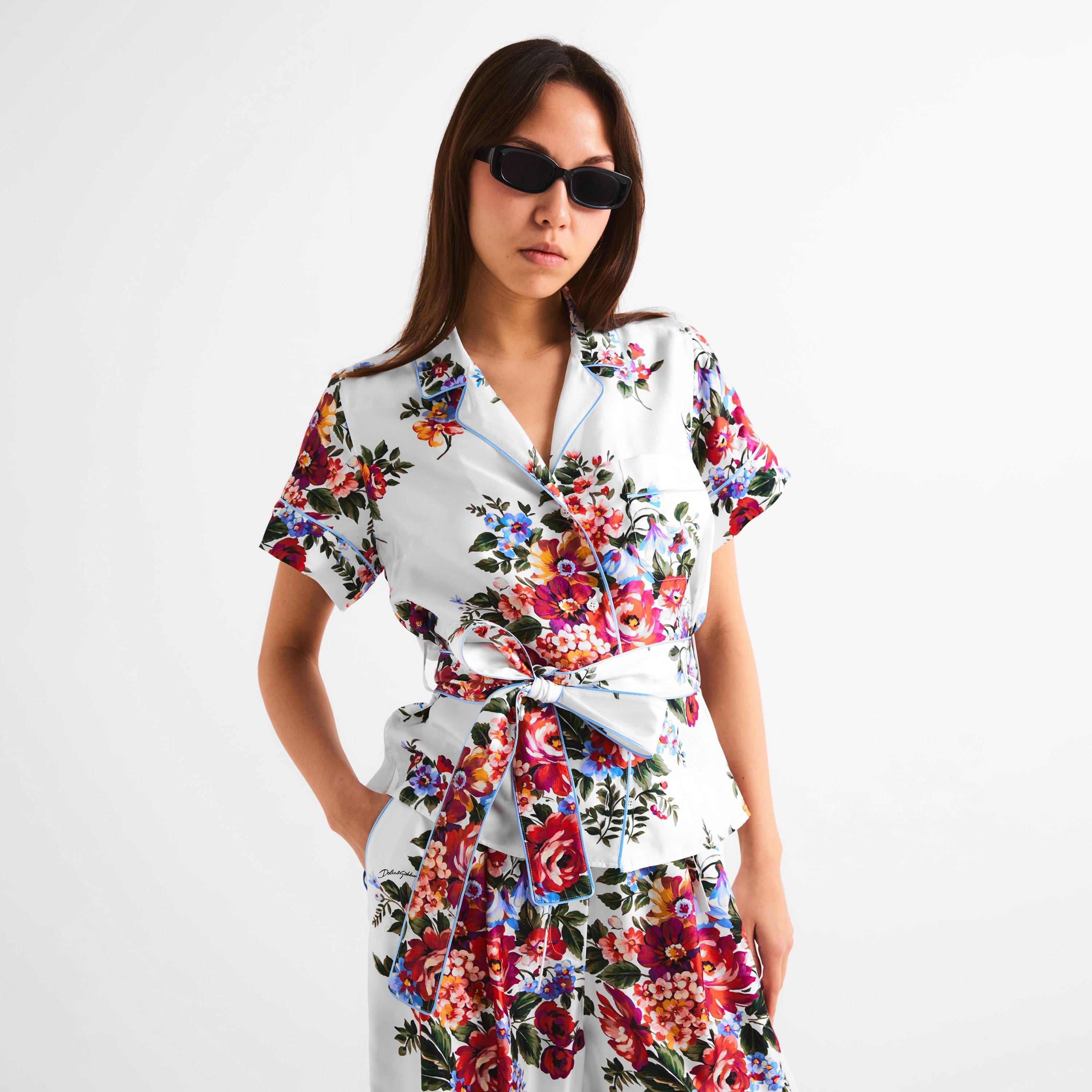 Fiori Bianco - Dolce and Gabbana - DG Floral Wrp Blouse Ld61 - 3