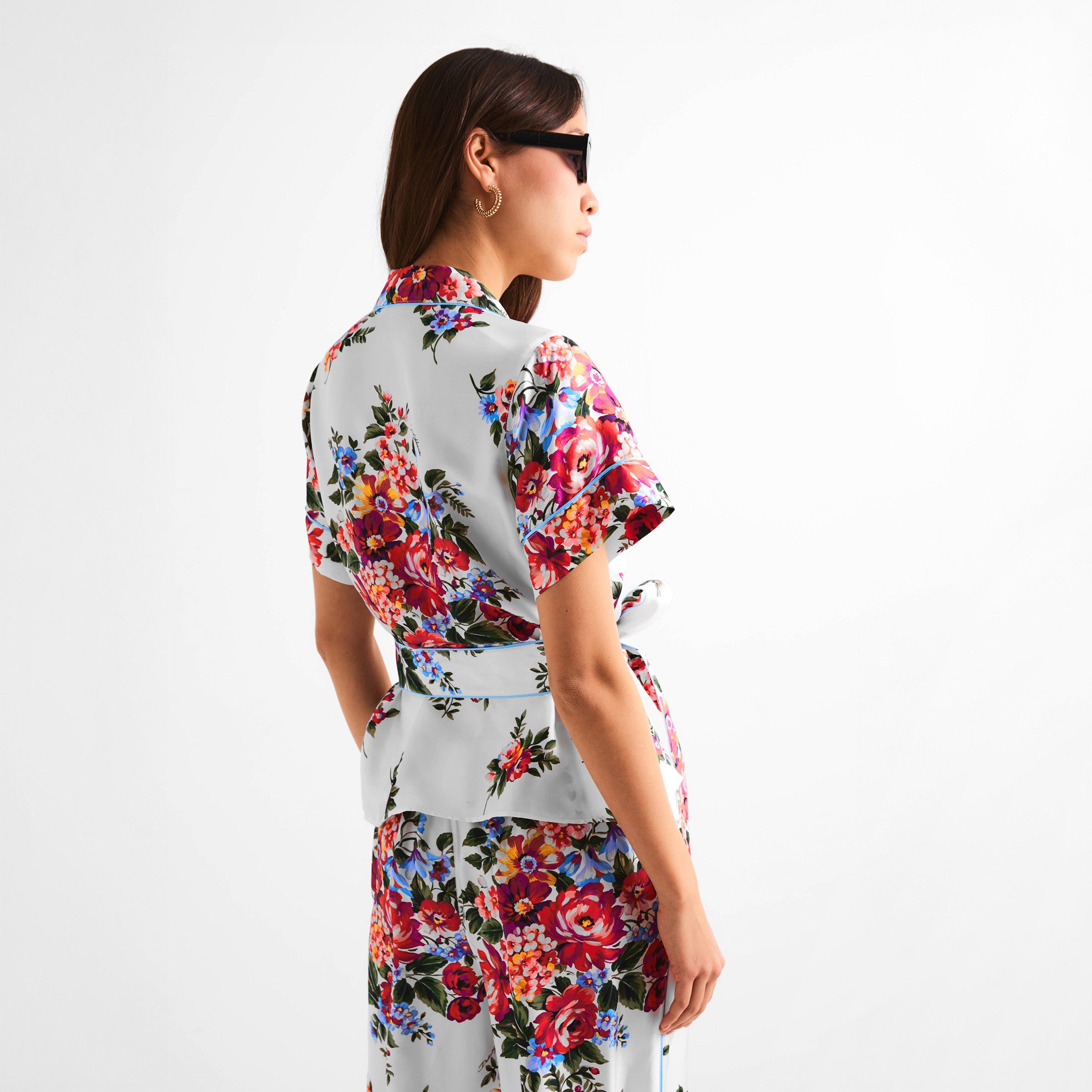 Fiori Bianco - Dolce and Gabbana - DG Floral Wrp Blouse Ld61 - 4