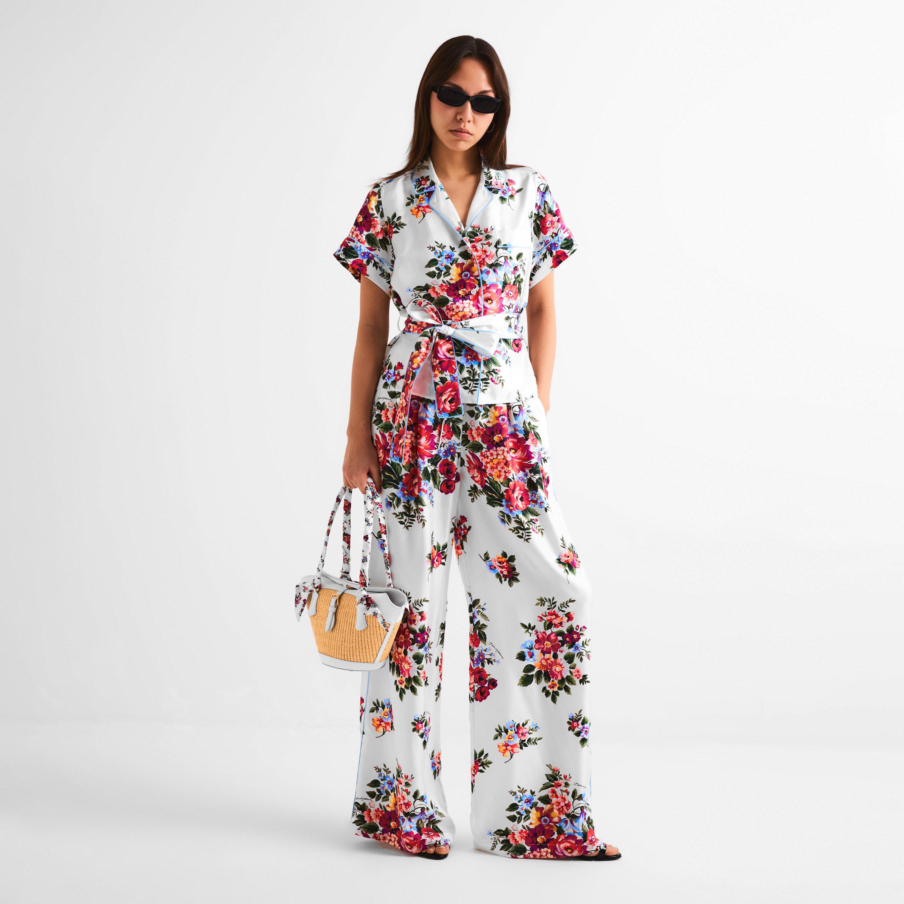 Fiori Bianco - Dolce and Gabbana - DG Floral Wrp Blouse Ld61 - 6