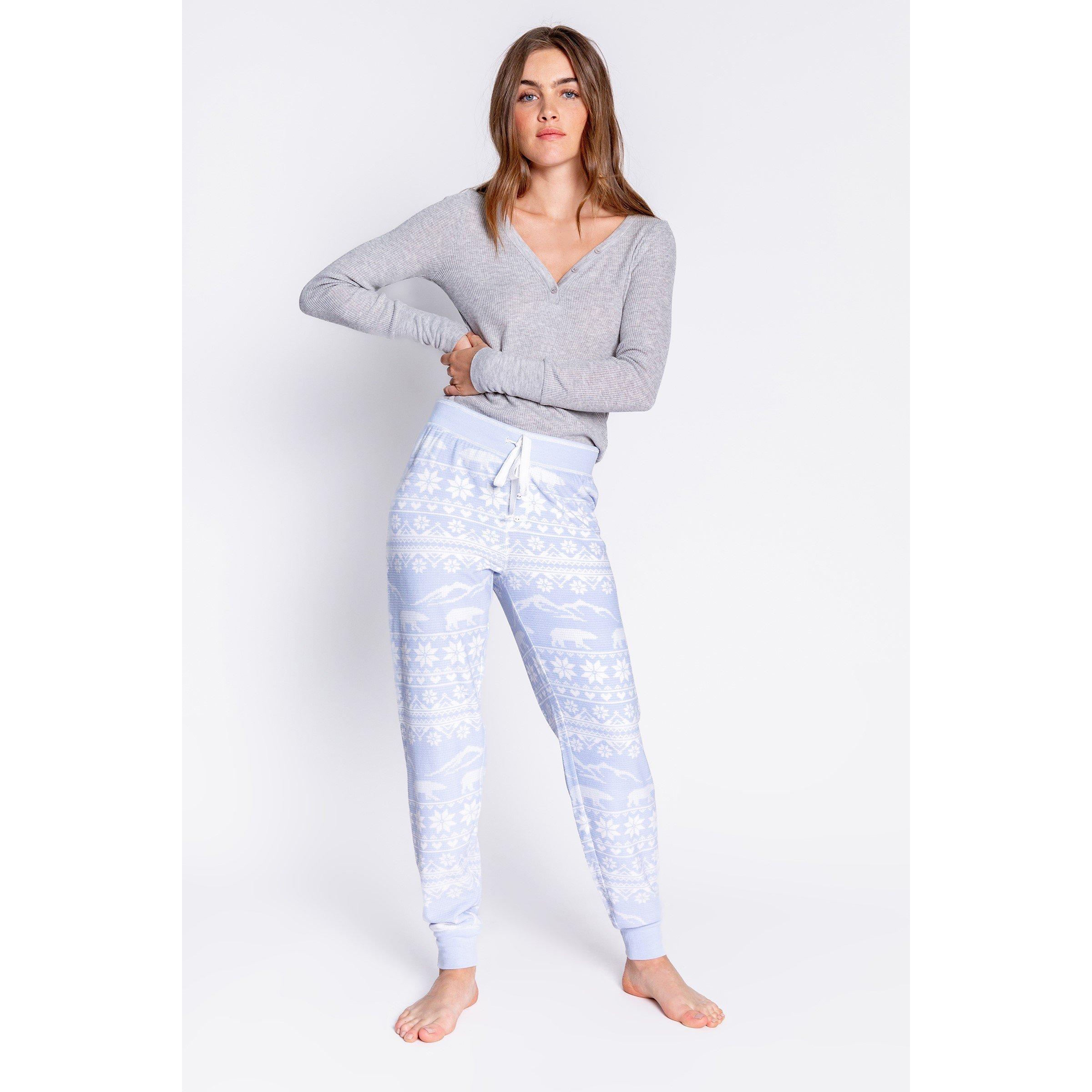 Pj Salvage Women's Snowflake Cuffed Pant - Hellblau - 8 (XS)
