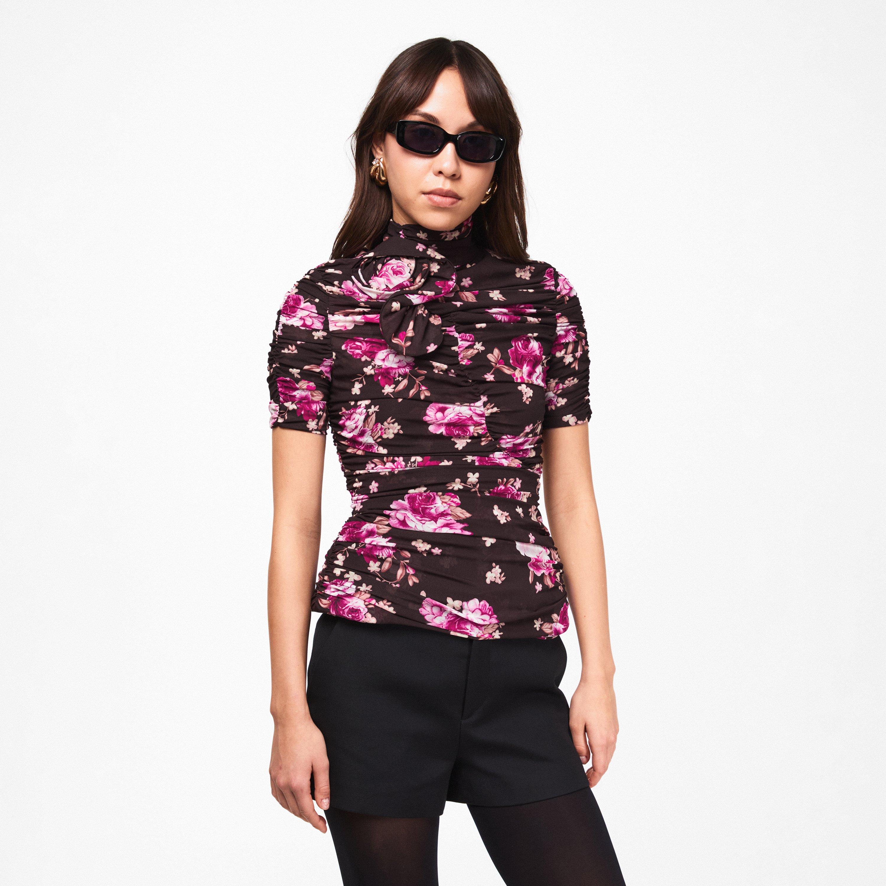 Brown - Magda Butrym - Women's Short Sleeve Blouse - 3