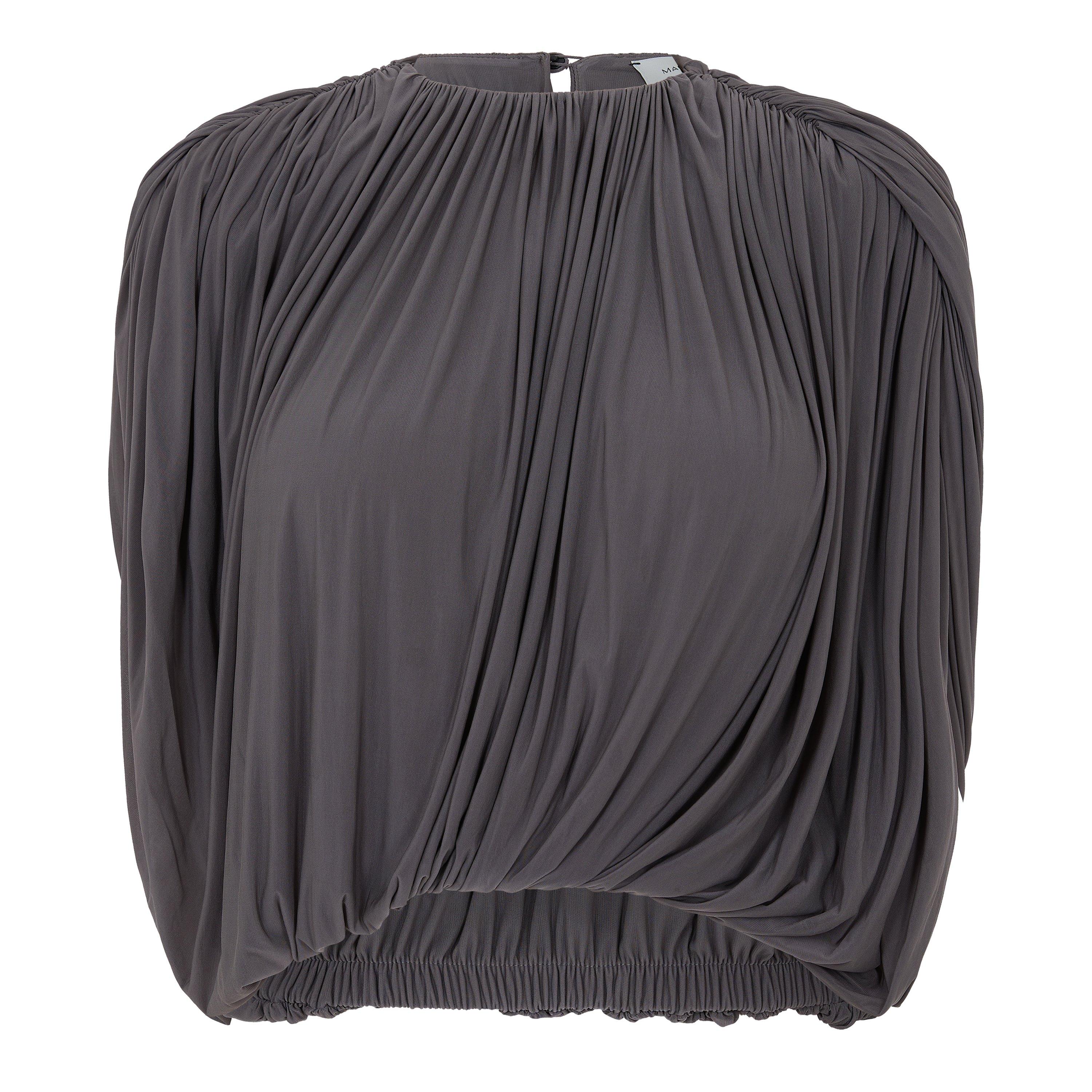 Brown - Magda Butrym - Women's Short Sleeve Blouse - 1
