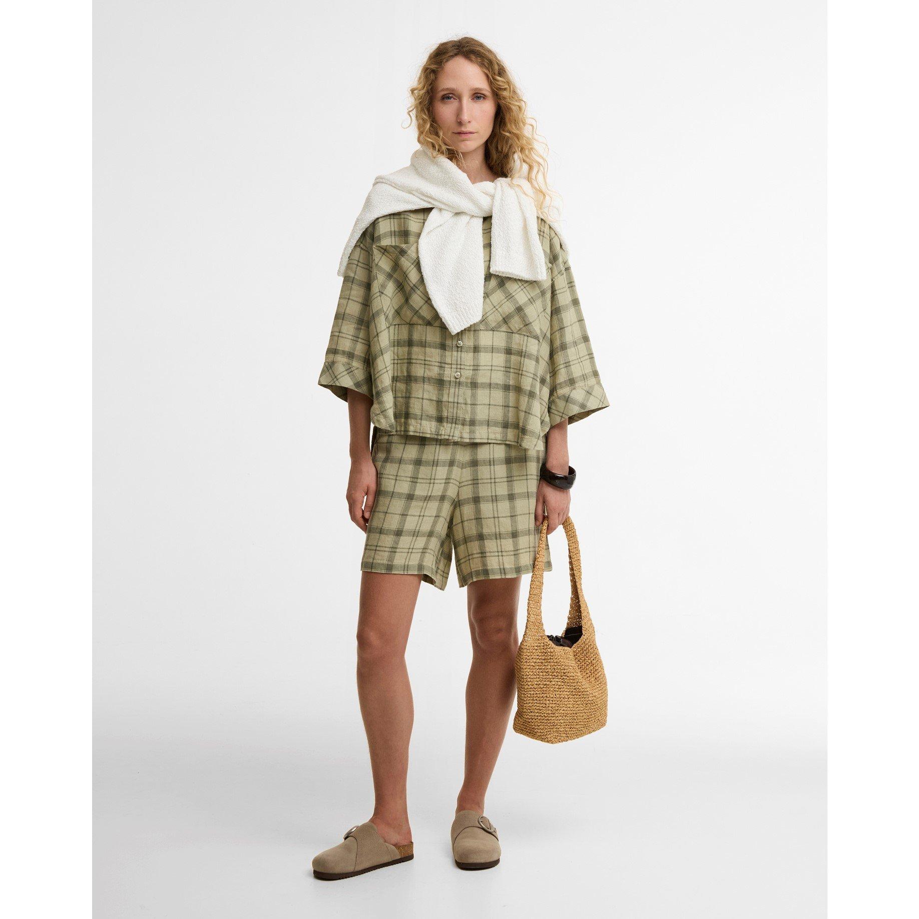 Sage Tartan - Barbour - Women's Tailored Shorts - 2