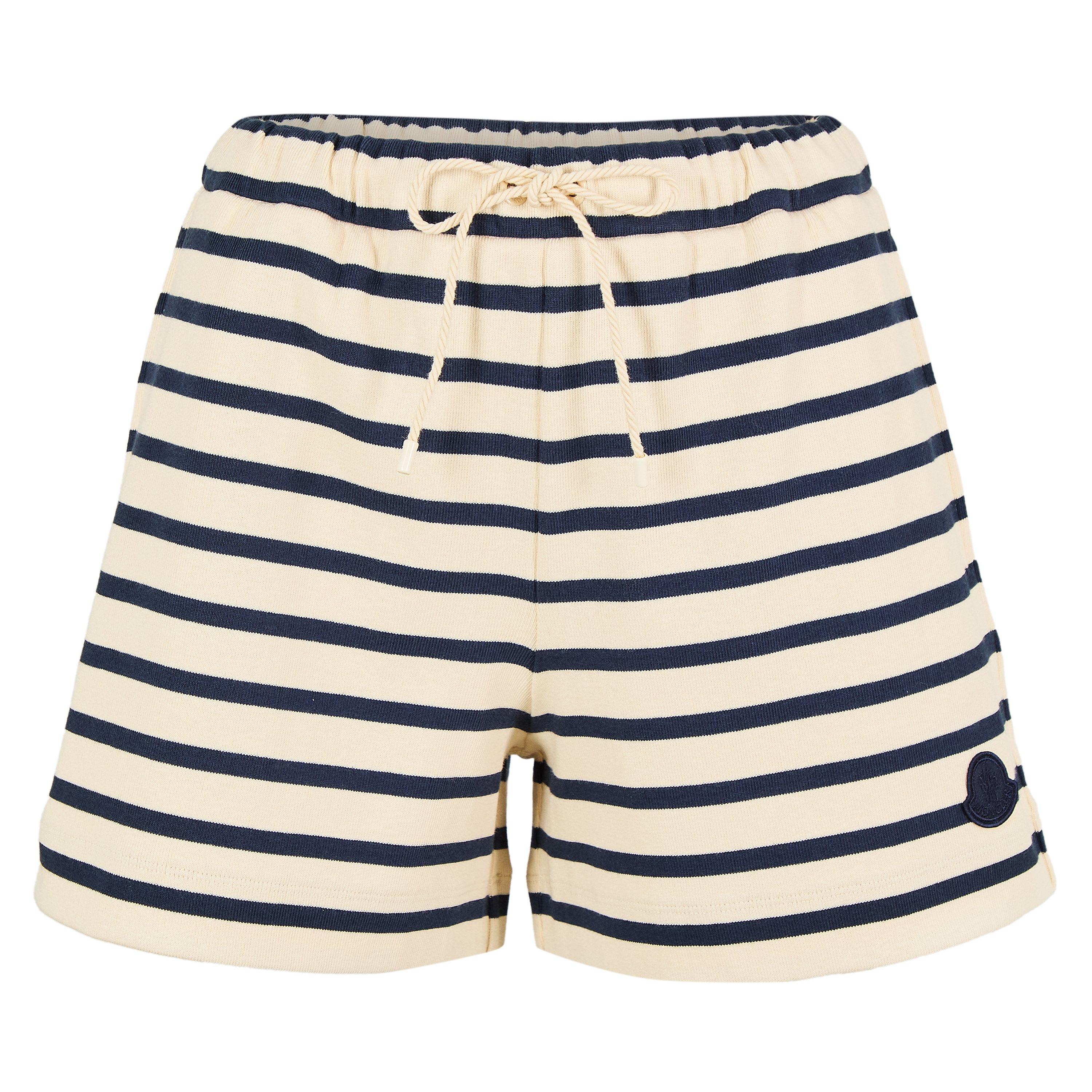 Moncler Women's Fleece Jogger Shorts - White F07 - Size 10 (S)