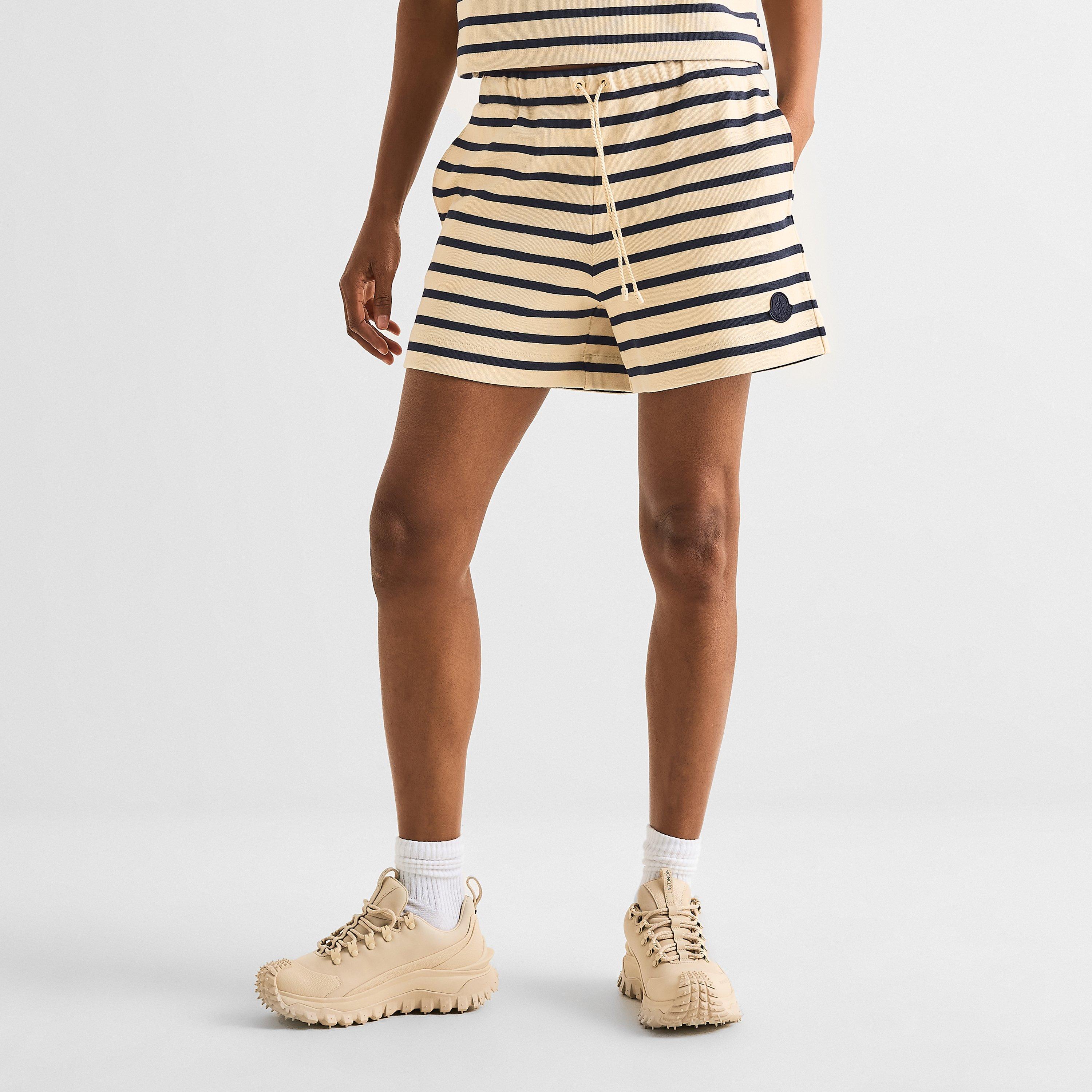 White F07 - Moncler - Women's Fleece Jogger Shorts - 3