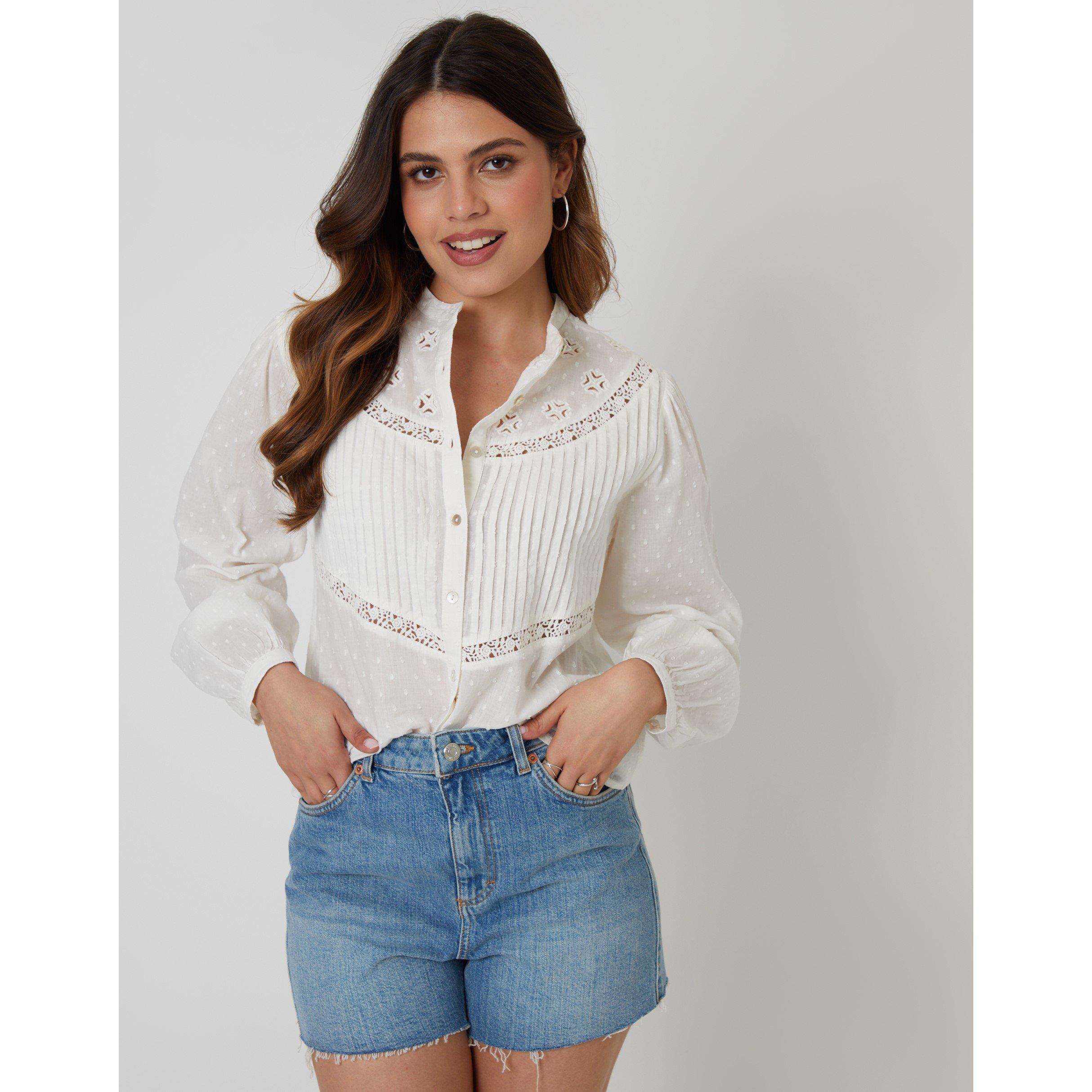 Cream - Threadbare - Rani Boho Short-Sleeve Blouse - 2