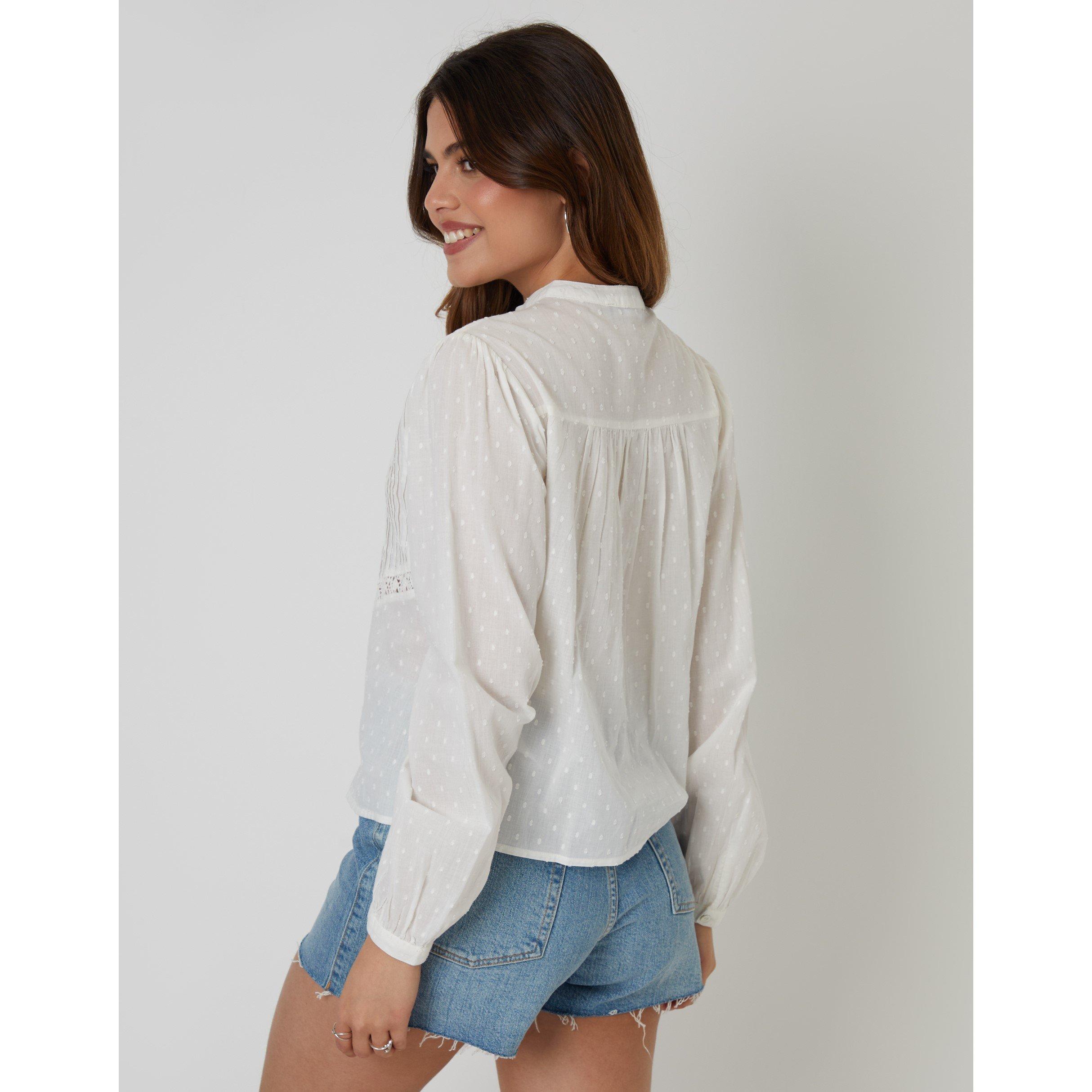 Cream - Threadbare - Rani Boho Short-Sleeve Blouse - 3