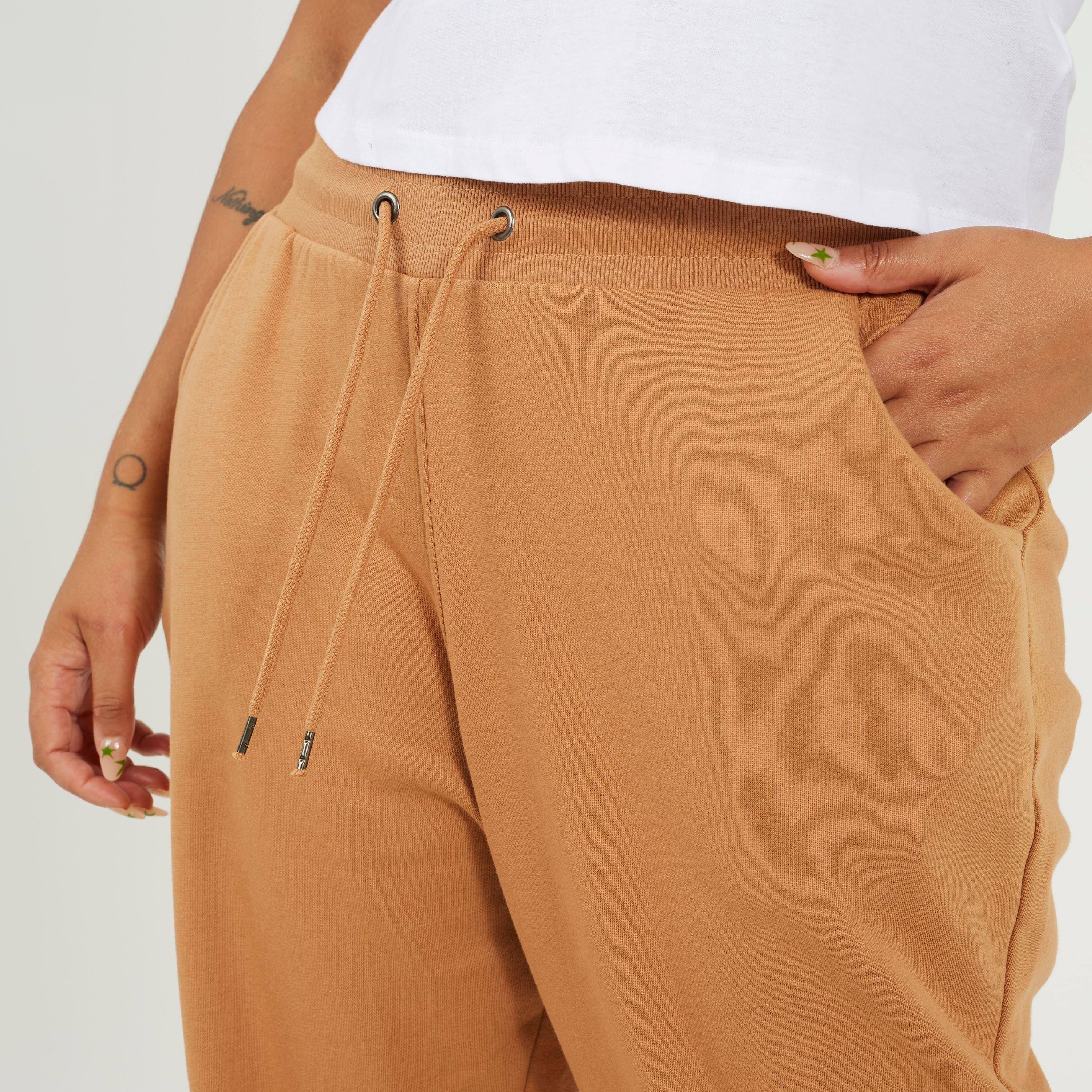 Camel - Brave Soul - Womens Plus Size Solid Colour Jogging Bottoms - 3