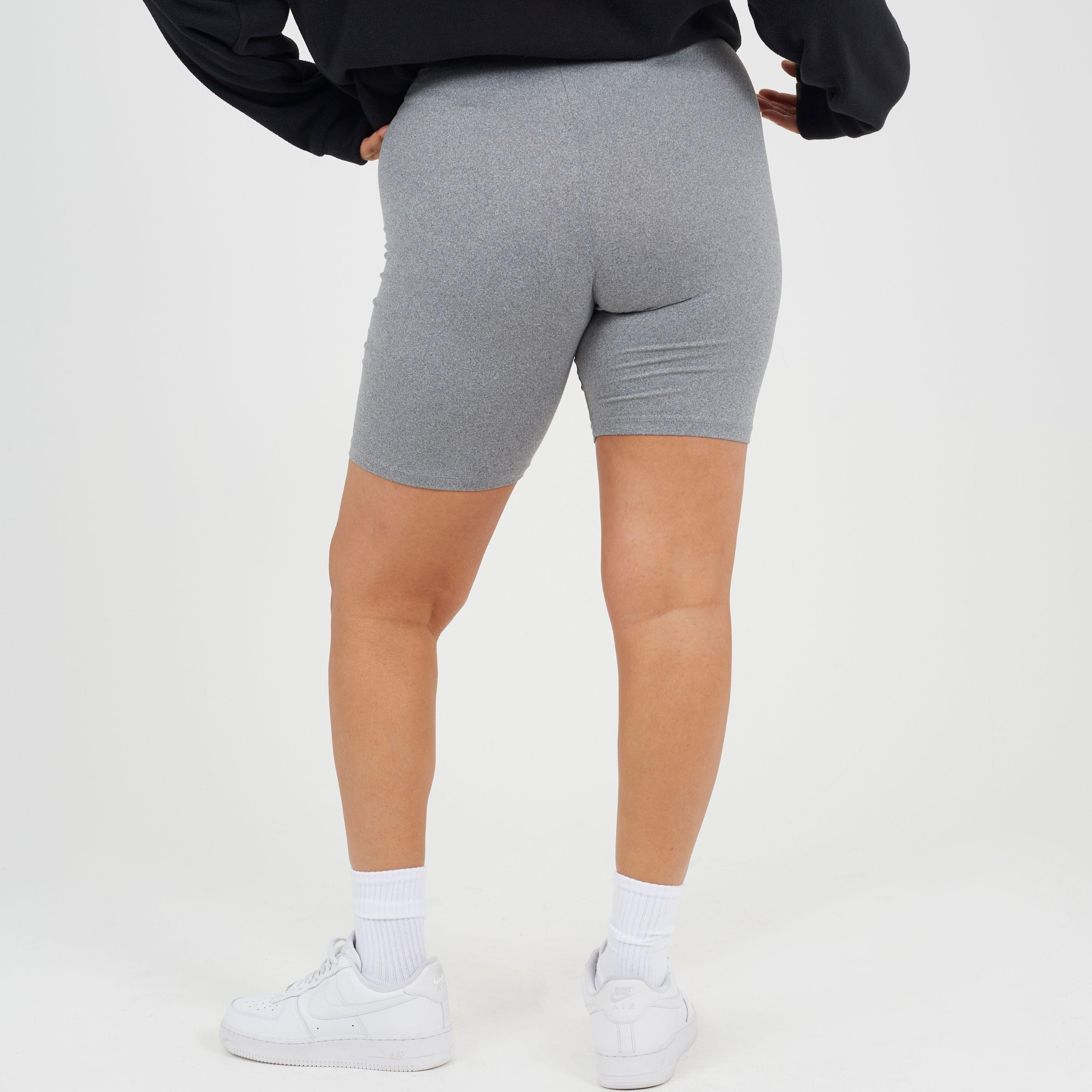 Grau meliert - Brave Soul - Womens Plus Size Grey Marl Cycling Shorts - 2