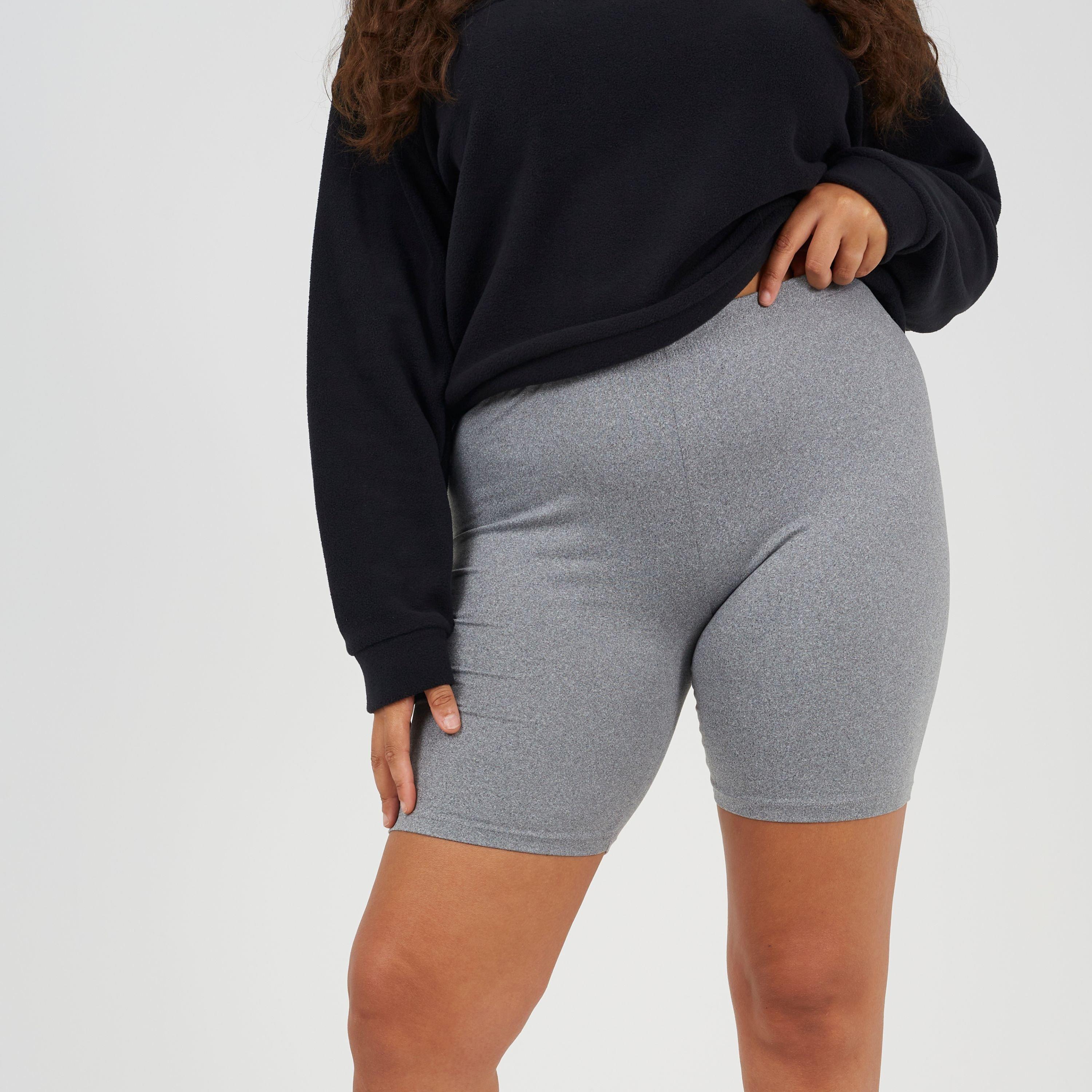 Grau meliert - Brave Soul - Womens Plus Size Grey Marl Cycling Shorts - 3