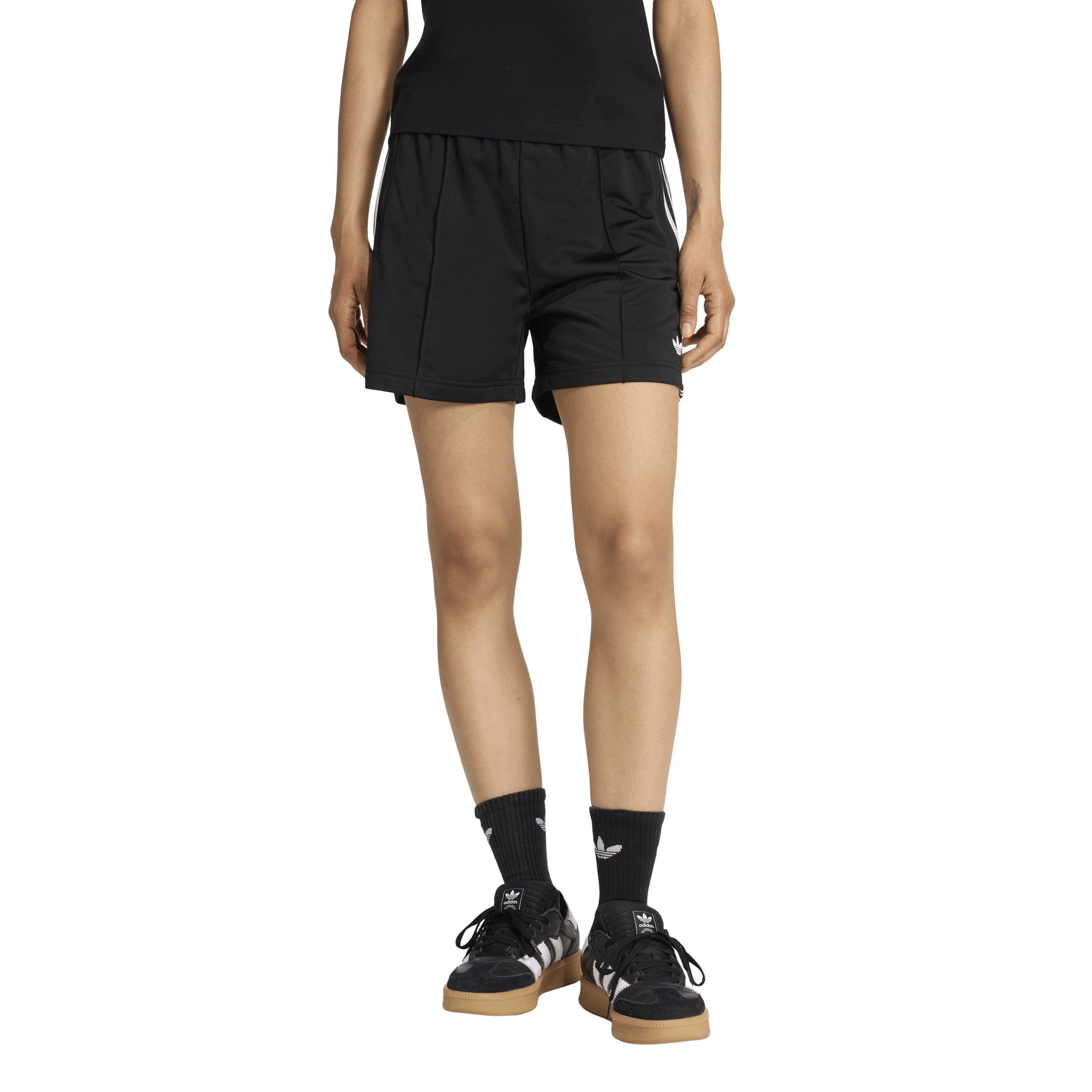 Black/White - adidas Originals - Women's Firebird Fleece Jogger Shorts - 2