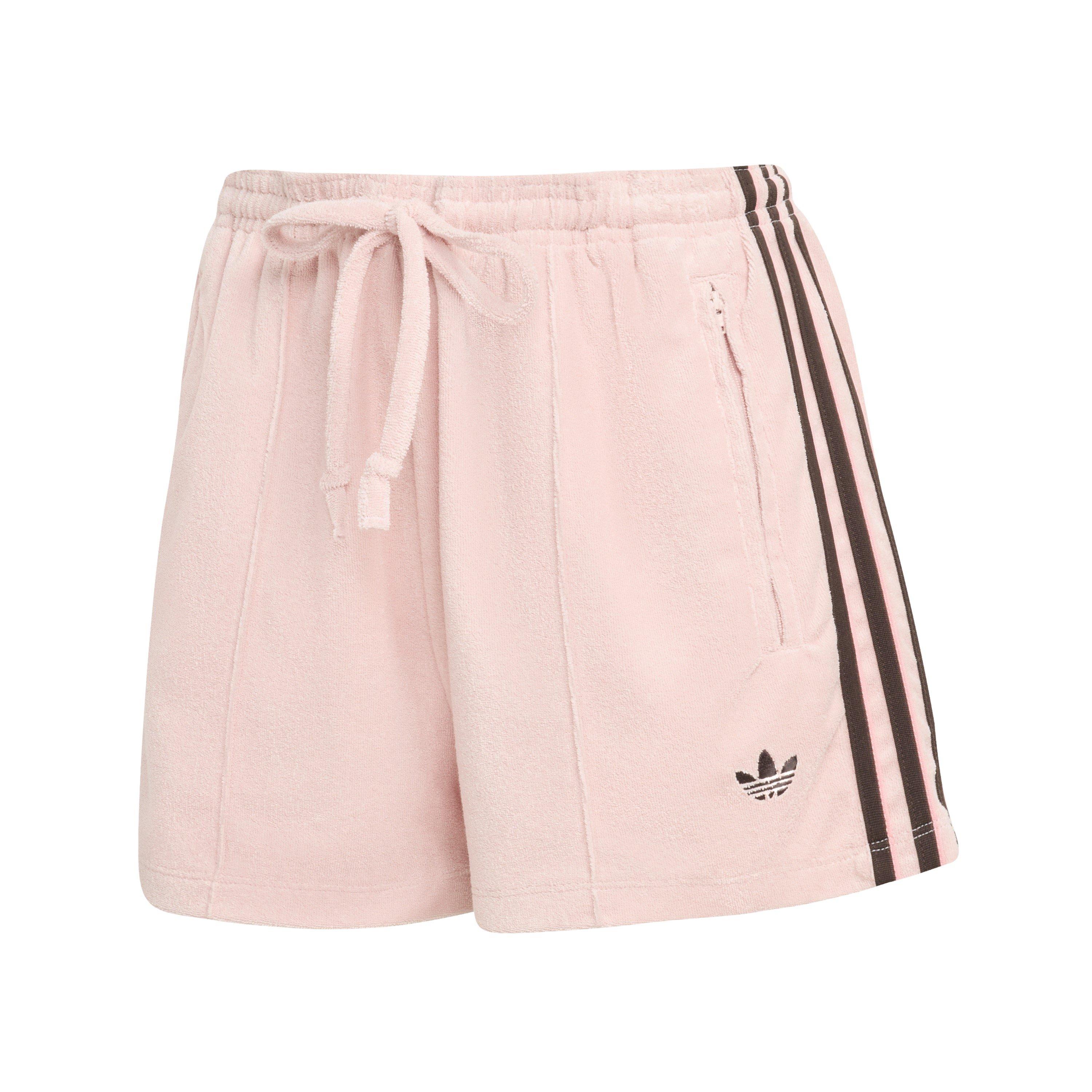 adidas Originals Womens Terry Towel Firebird Shorts - Sandy Pink - Size 12 (M)