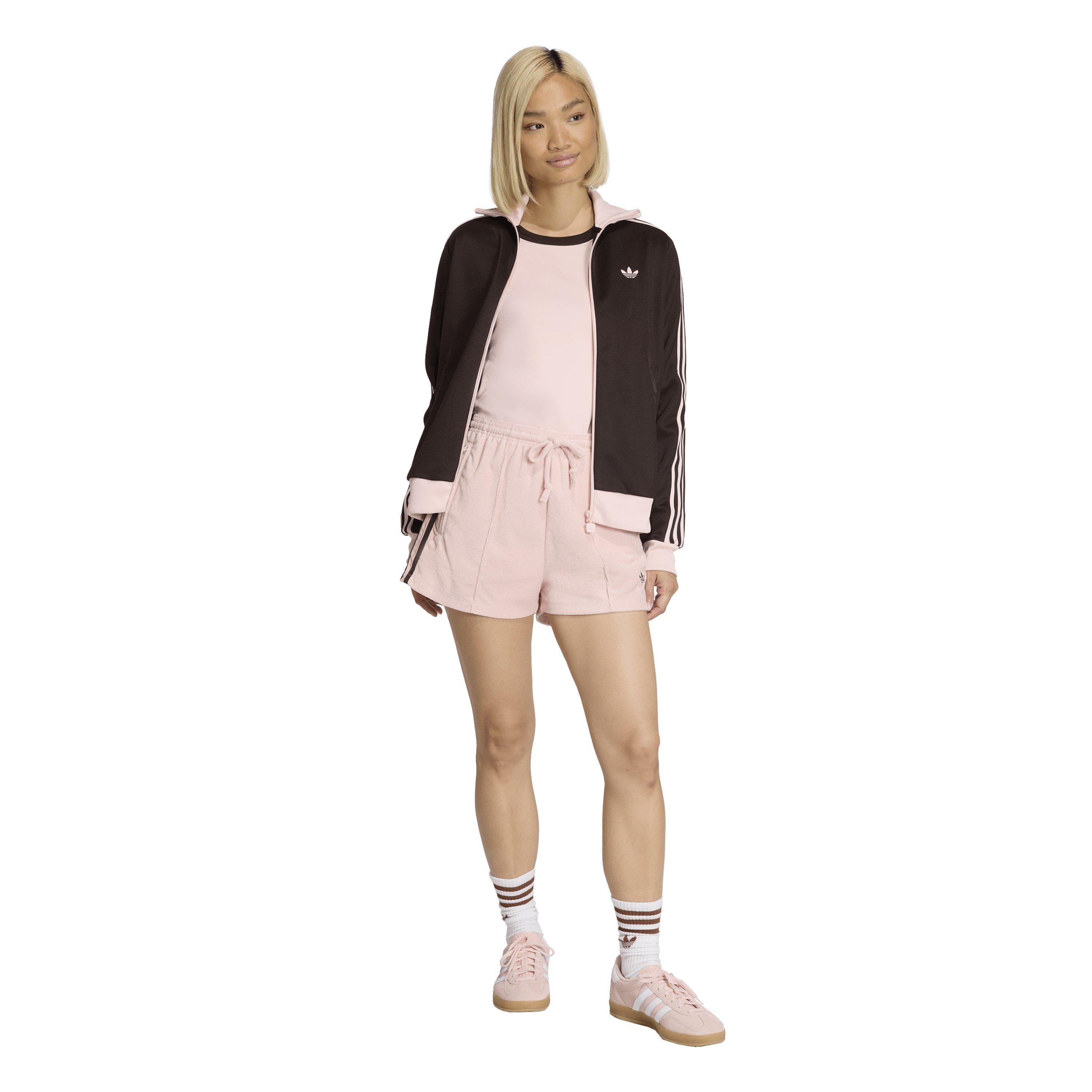 Sandy Pink - adidas Originals - Womens Terry Towel Firebird Shorts - 6