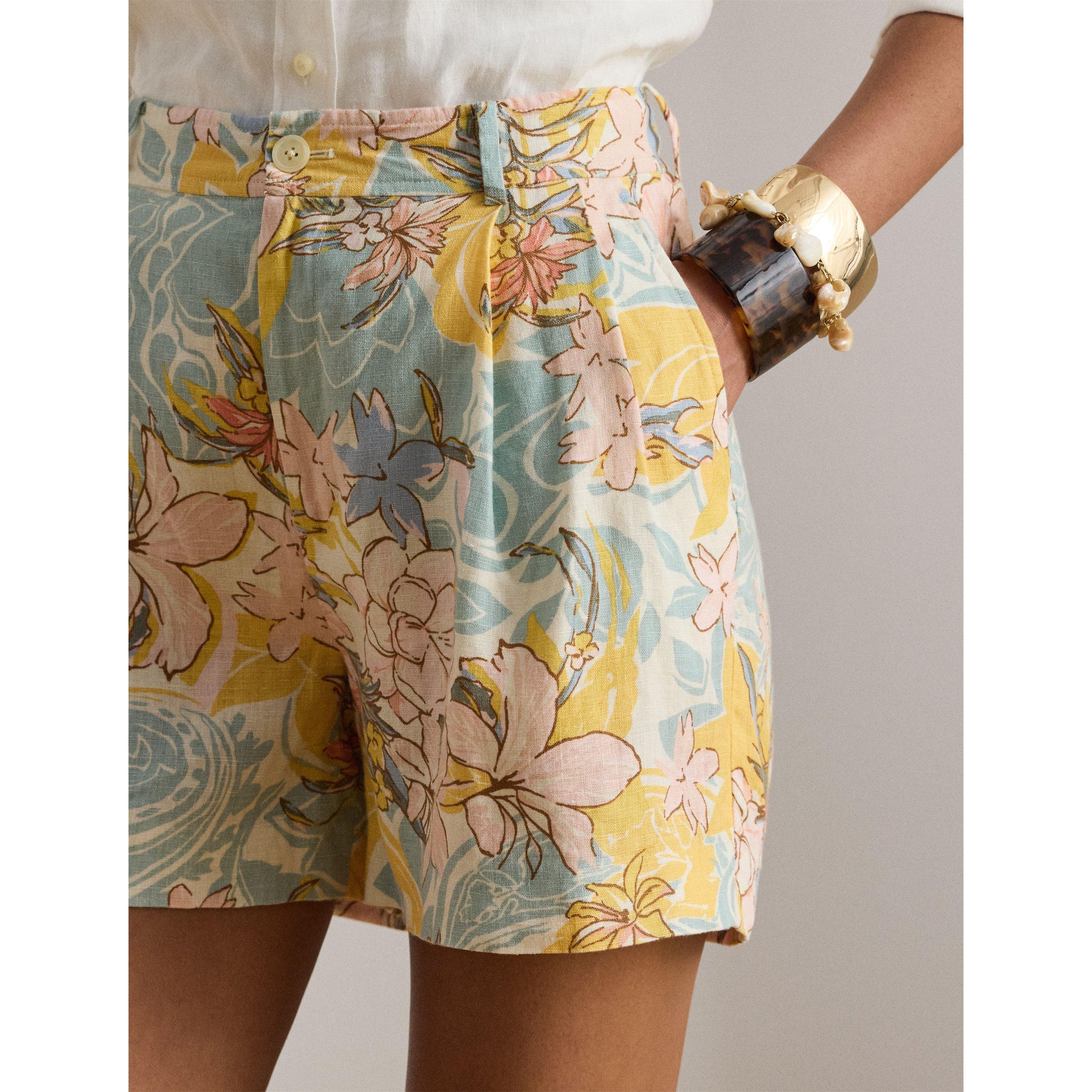 CREAM/BLU MULTI - Lauren by Ralph Lauren - LRL Printed Shorts Ld62 - 4