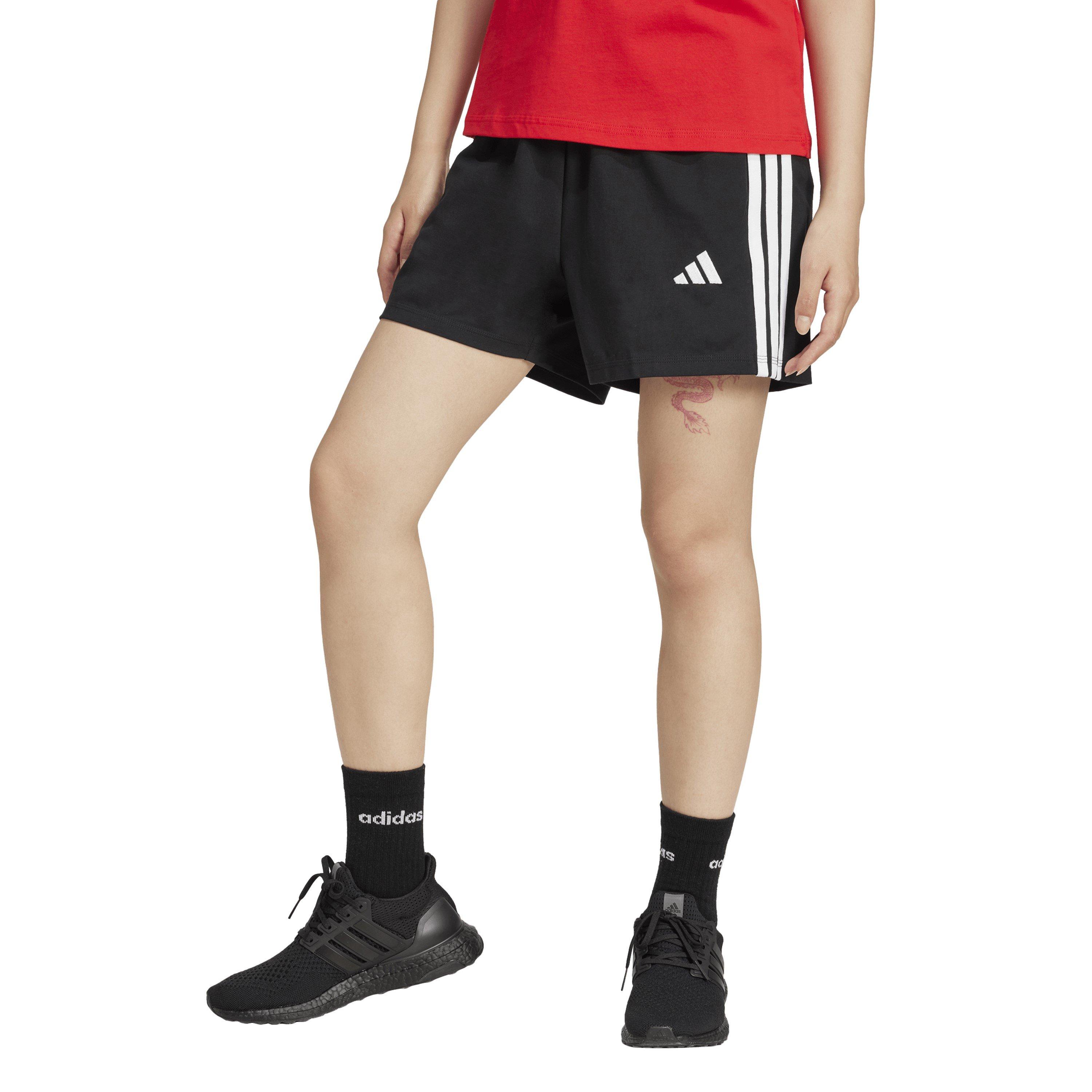 Preto/Branco - adidas - Essentials 3 Stripe Shorts Womens - 2