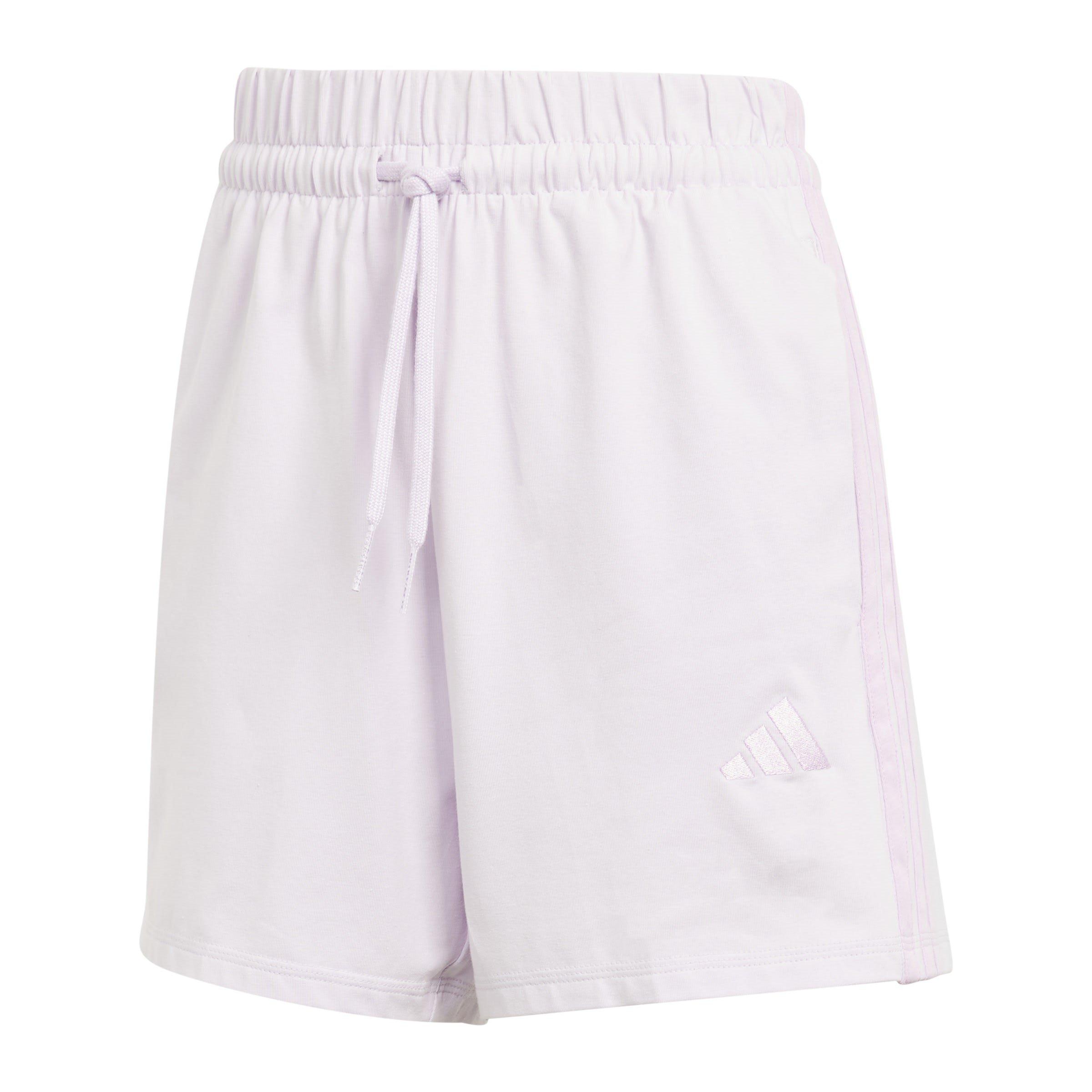 Adidas Women's Essentials 3 Stripe Shorts - Lavender - XS (4-6)