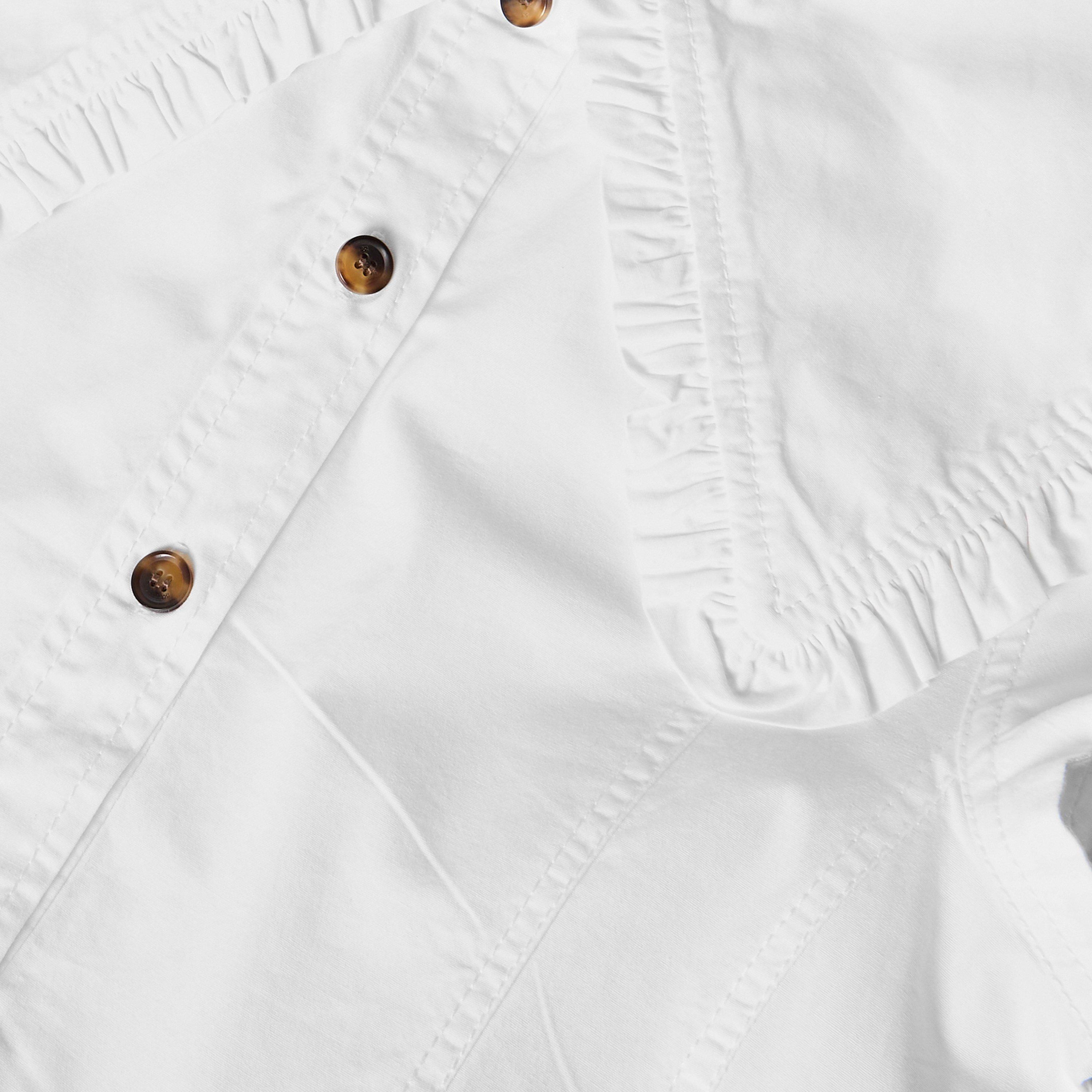 Bright White - Ganni - Women's Peter Pan Short Sleeve Blouse - 5