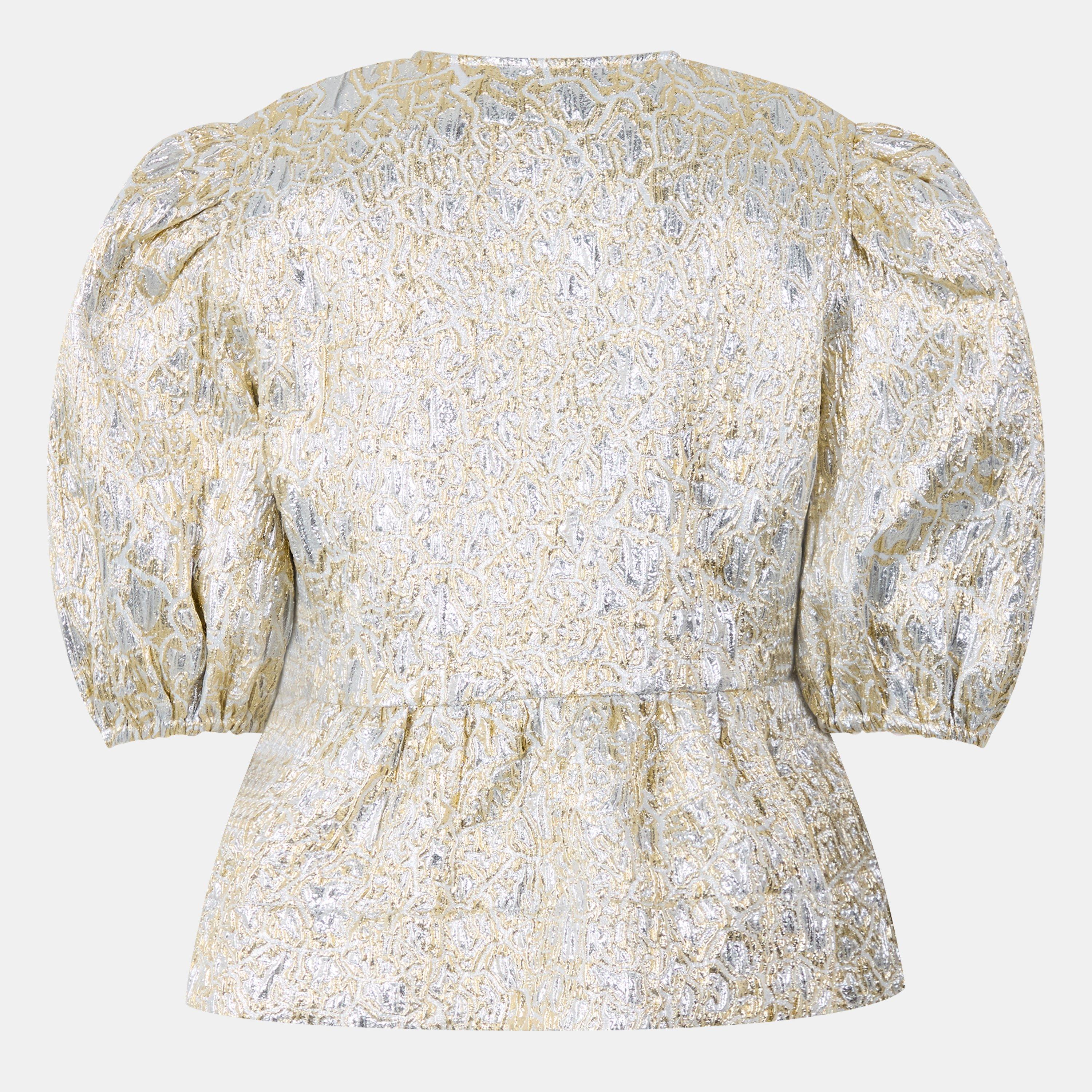 Gold/Silver - Ganni - Ganni Cloque Blouse Ld99 - 2