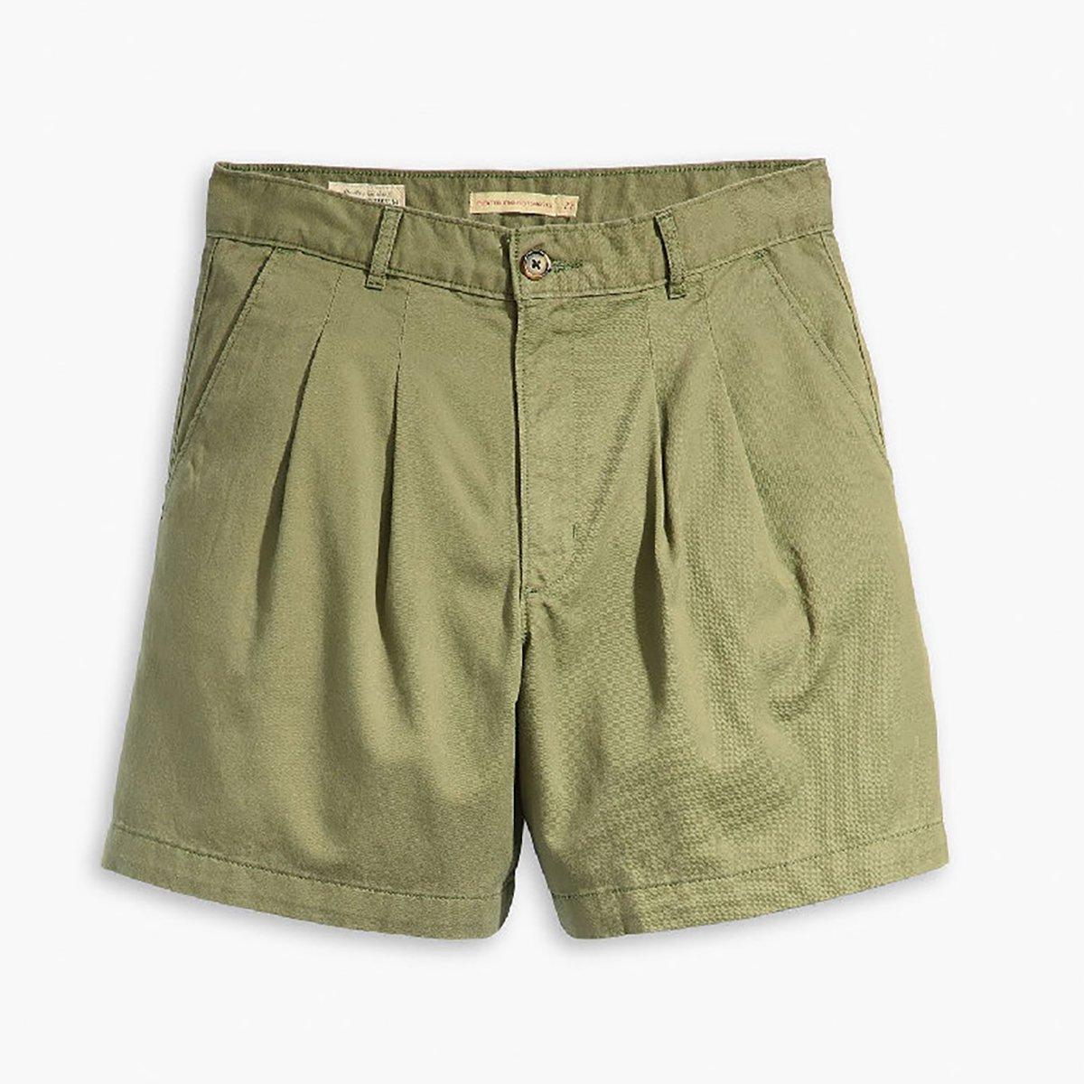 Levis Women's Pleated Tailored Shorts - Deep Lichen Grn - 27 L32
