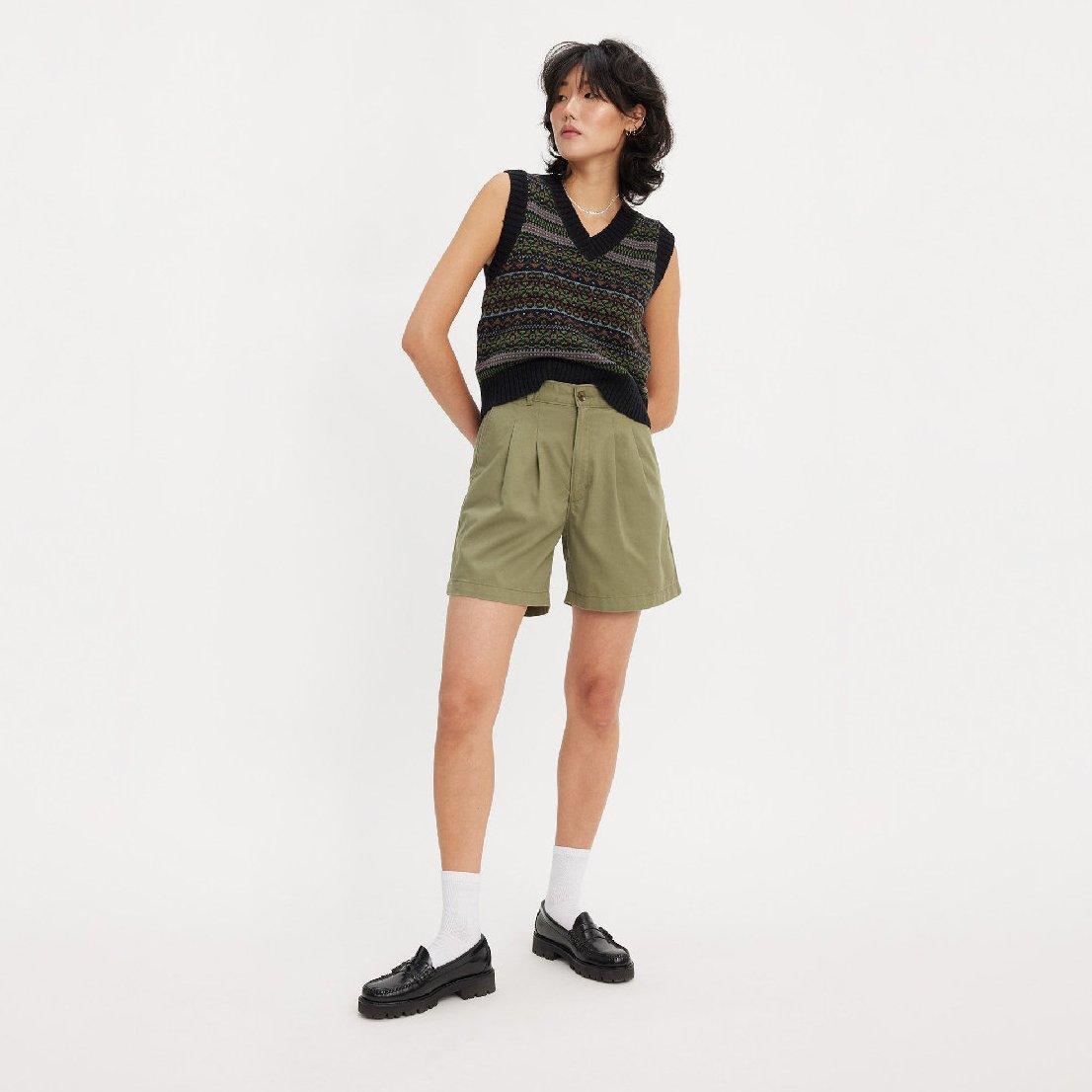 Deep Lichen Grn - Levis - Levis Pleated Trouser Short Deep Lic - 3