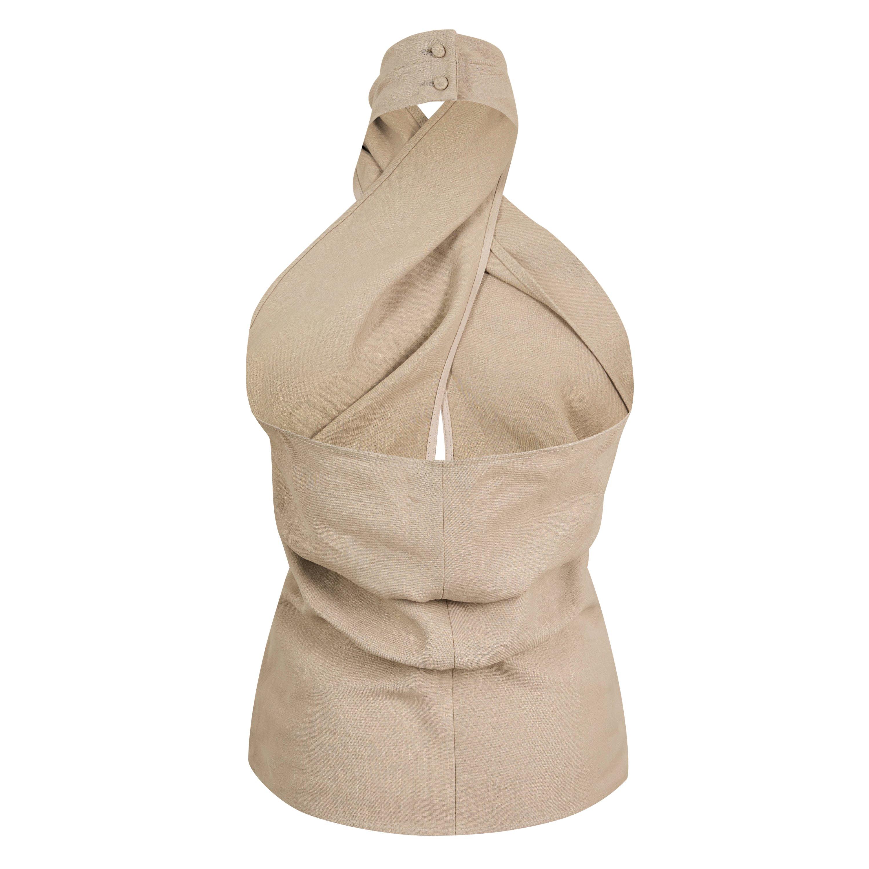 Beige - Magda Butrym - Women's Blouse 10 Short Sleeve - 2