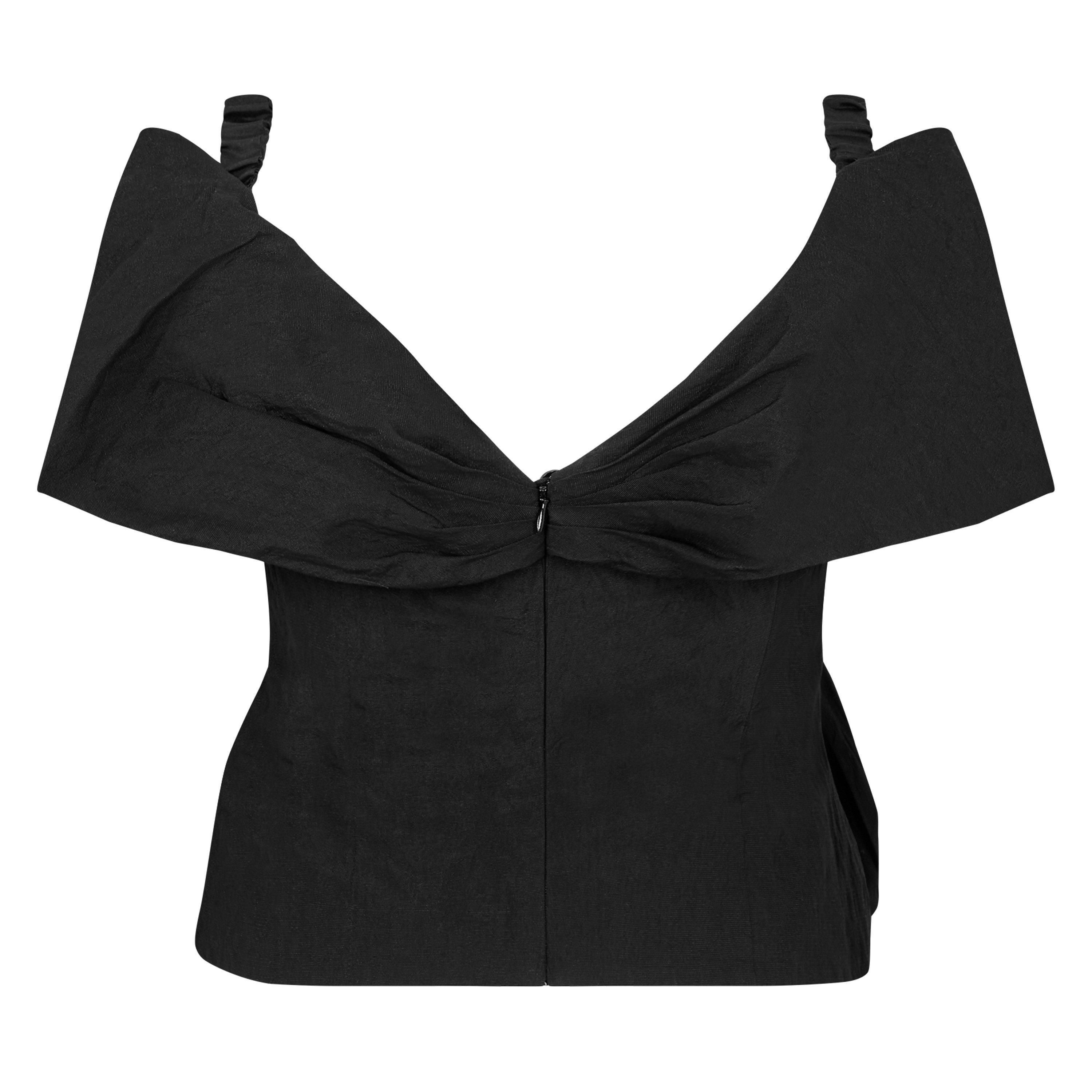 Black - Magda Butrym - Women's Blouse 11 Short Sleeve - 2