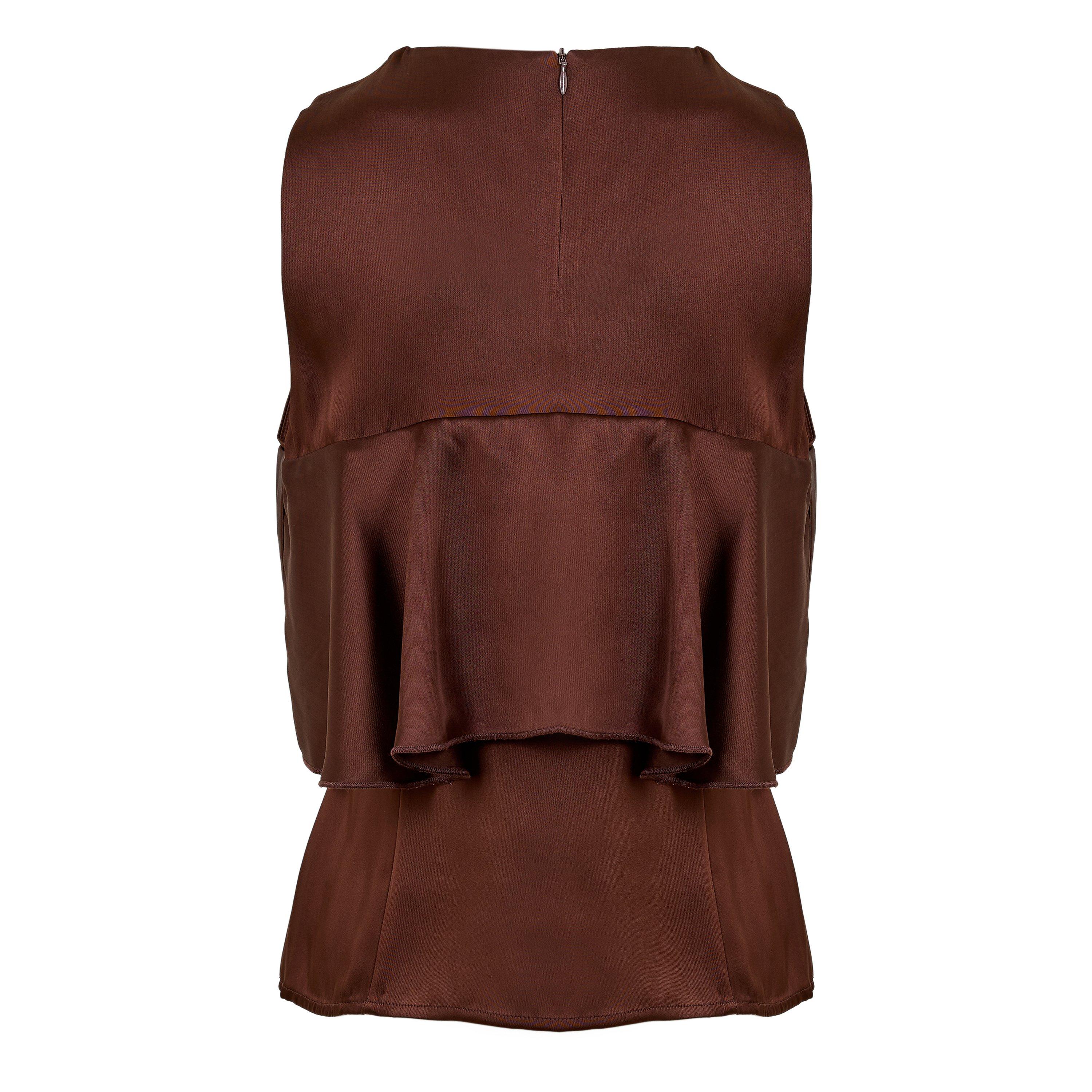 Chicory Coffee - Ganni - Ganni Satin Ruffle Ld62 - 2