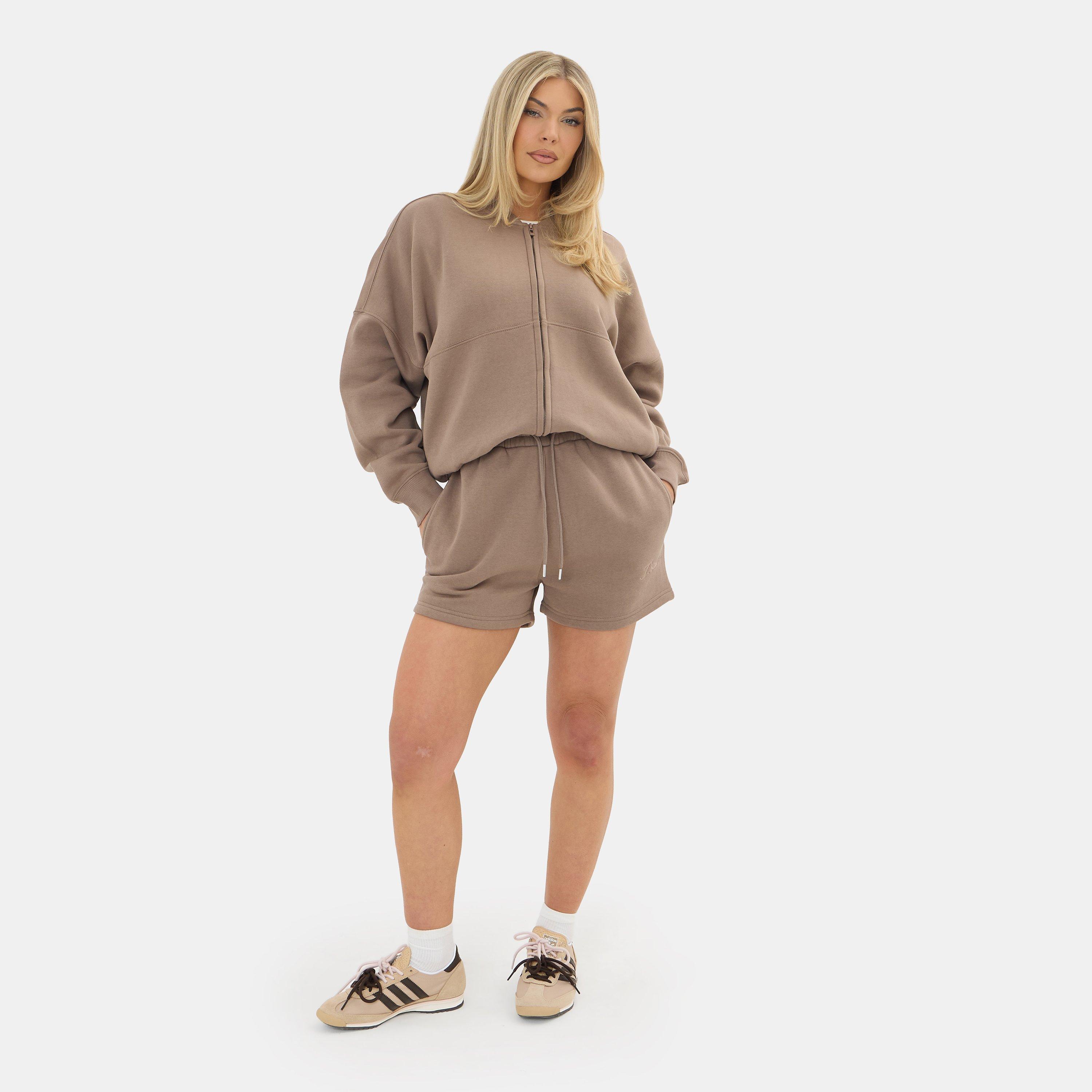 Taupe - I Saw It First - Womens Jogger Jersey Shorts - 1