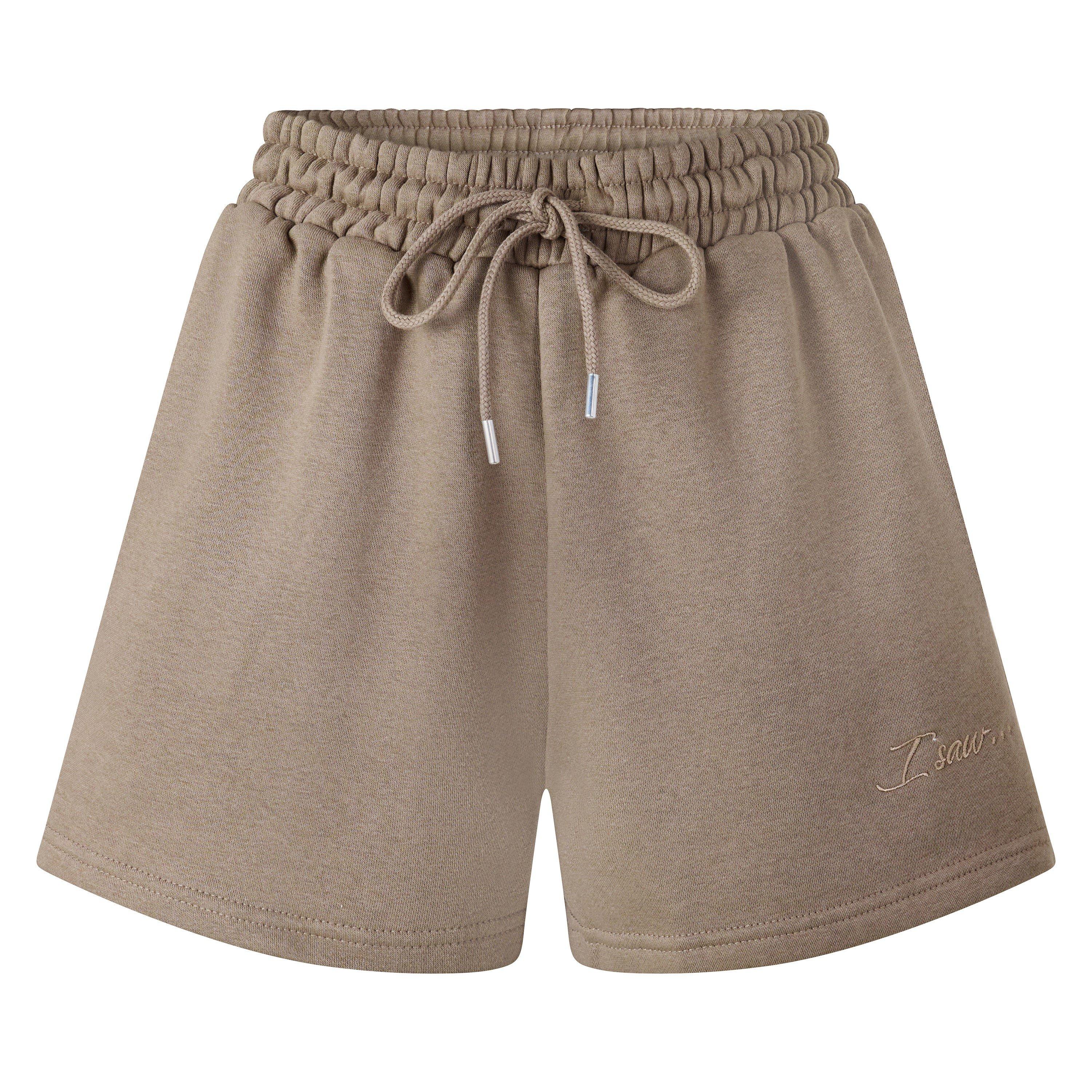 Taupe - I Saw It First - Womens Jogger Jersey Shorts - 1