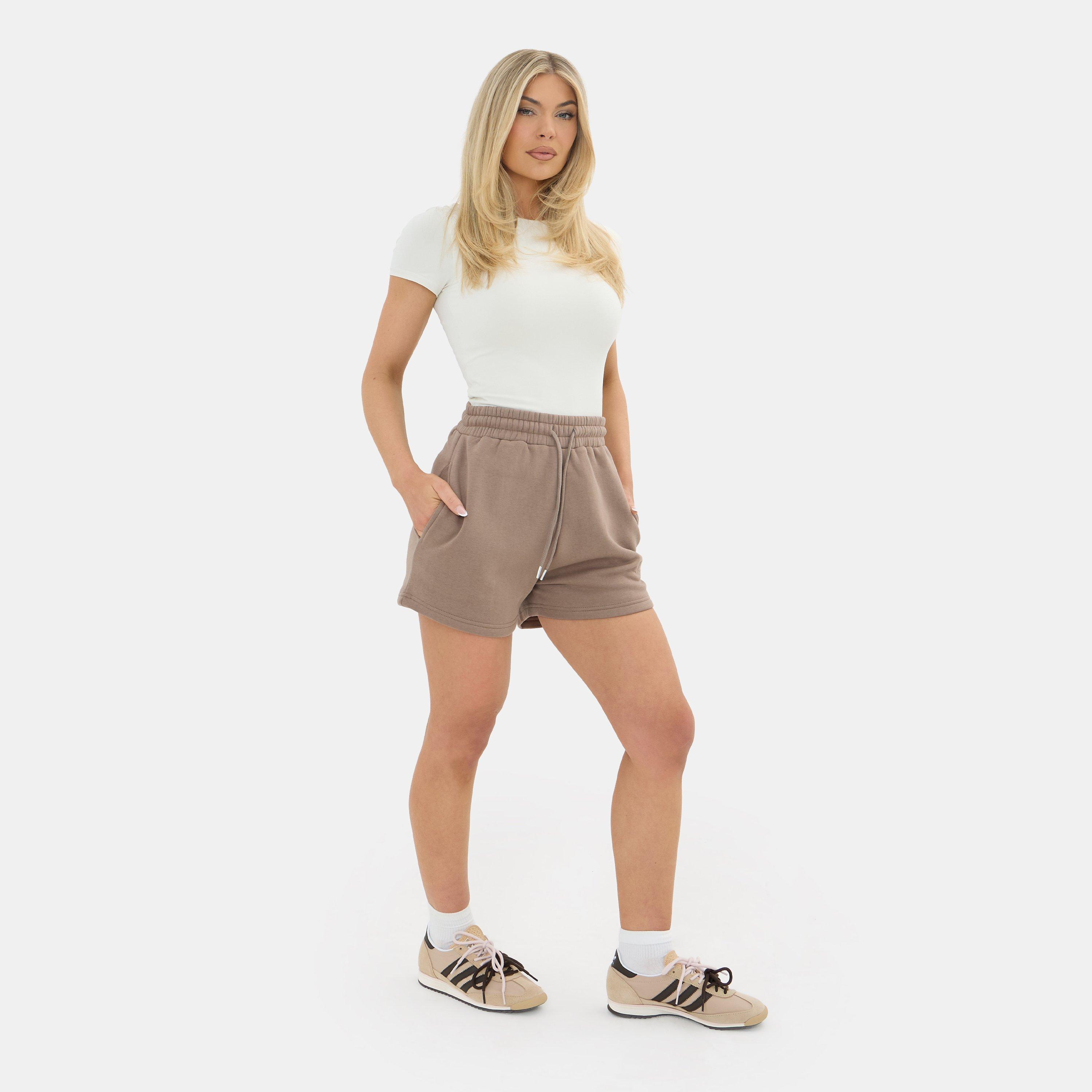 Taupe - I Saw It First - Womens Jogger Jersey Shorts - 2