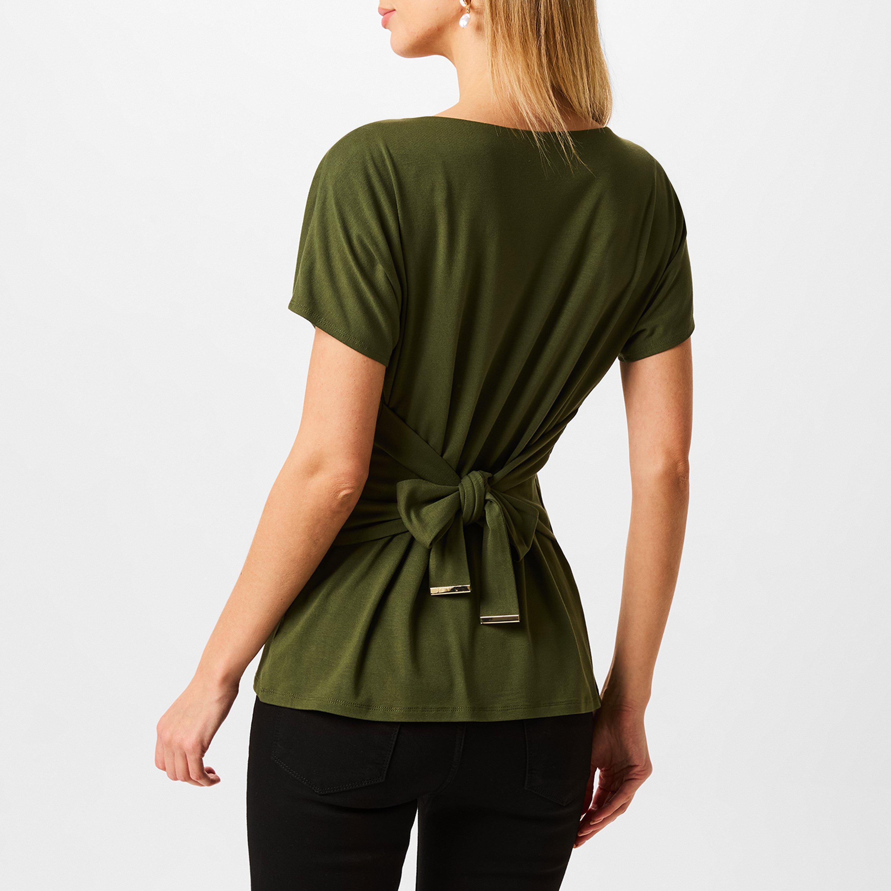 Khaki - Biba - Biba Tie Front Top - 2