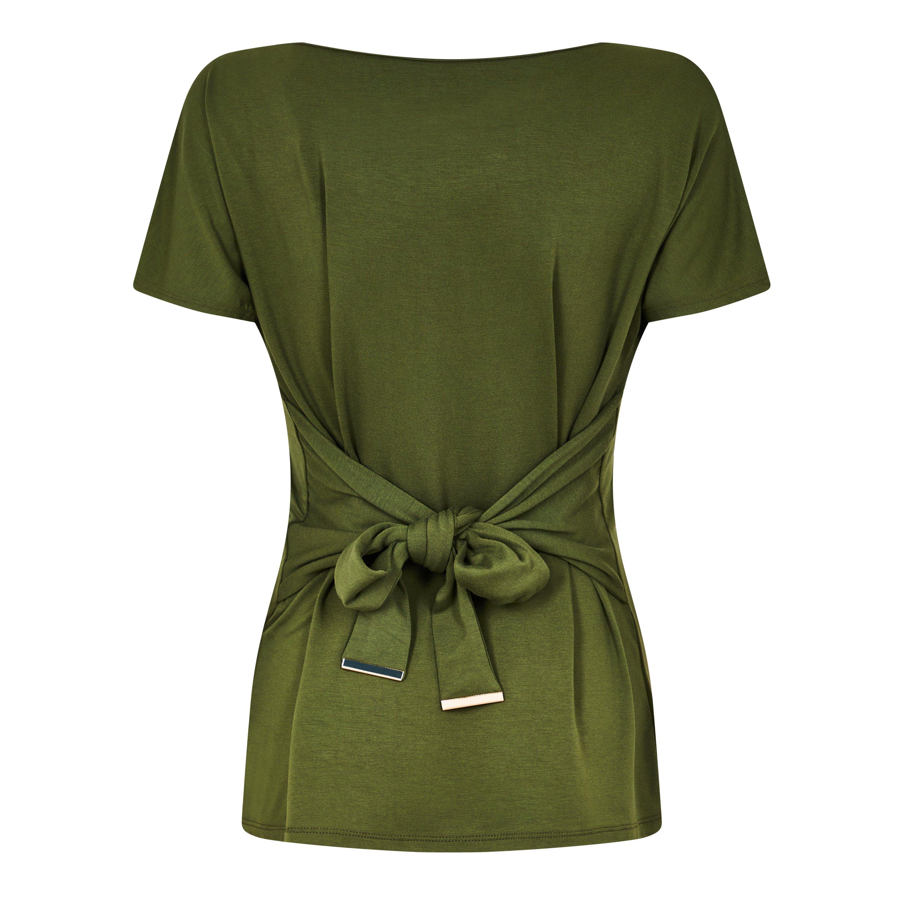 Khaki - Biba - Biba Tie Front Top - 6