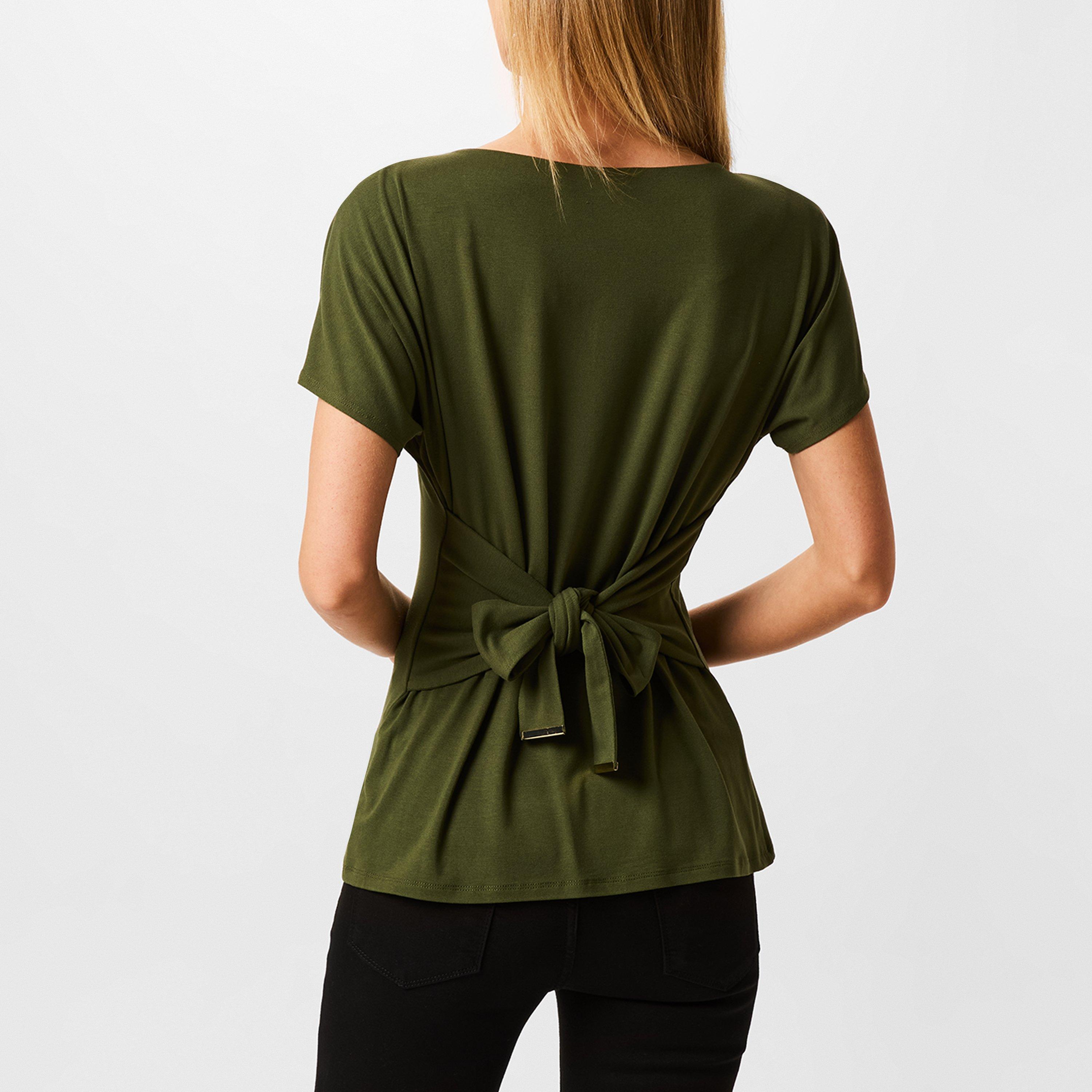 Khaki - Biba - Biba Tie Front Top - 3