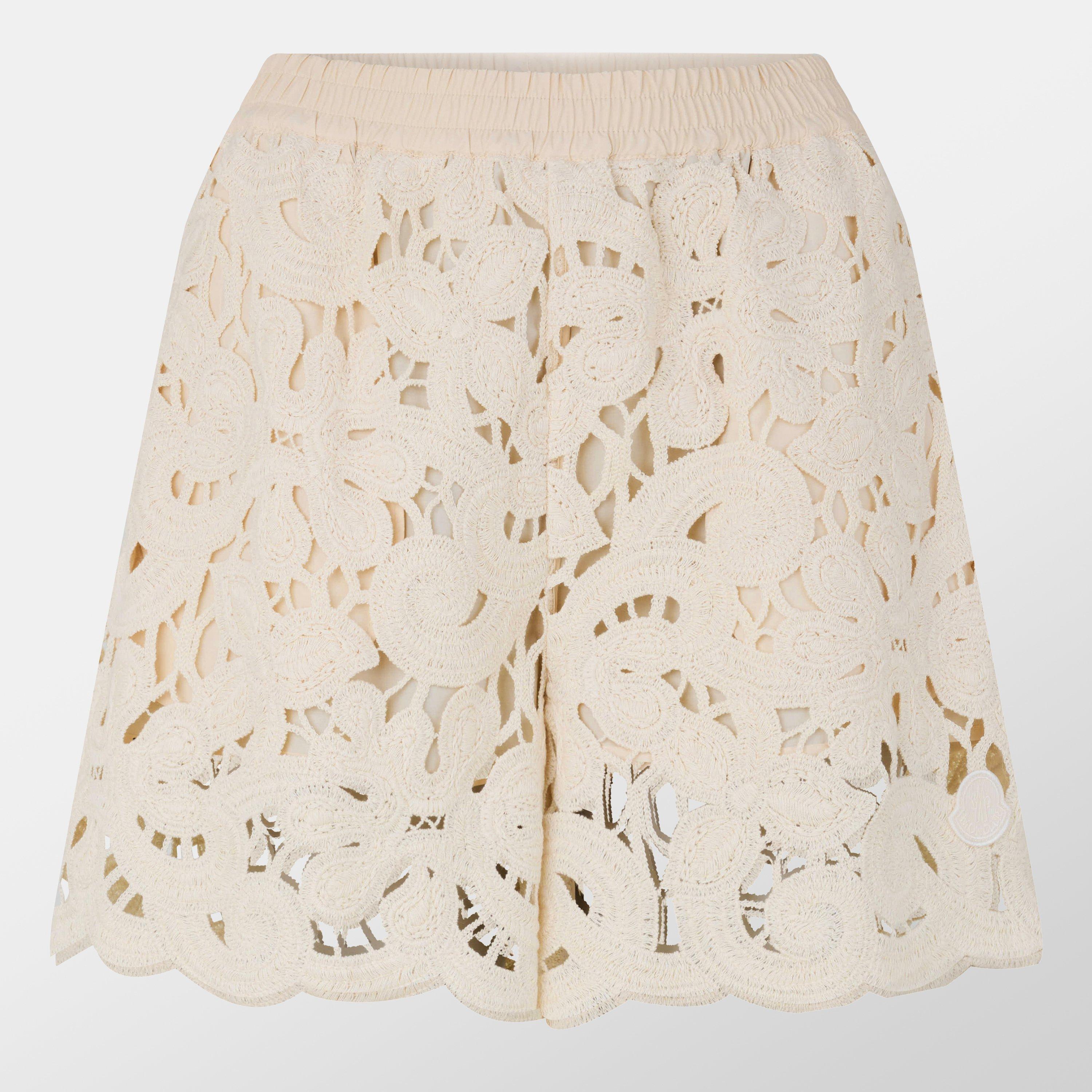 Moncler Women's Lightweight Woven Tracksuit Shorts - White 060 - Size 16 (XL)