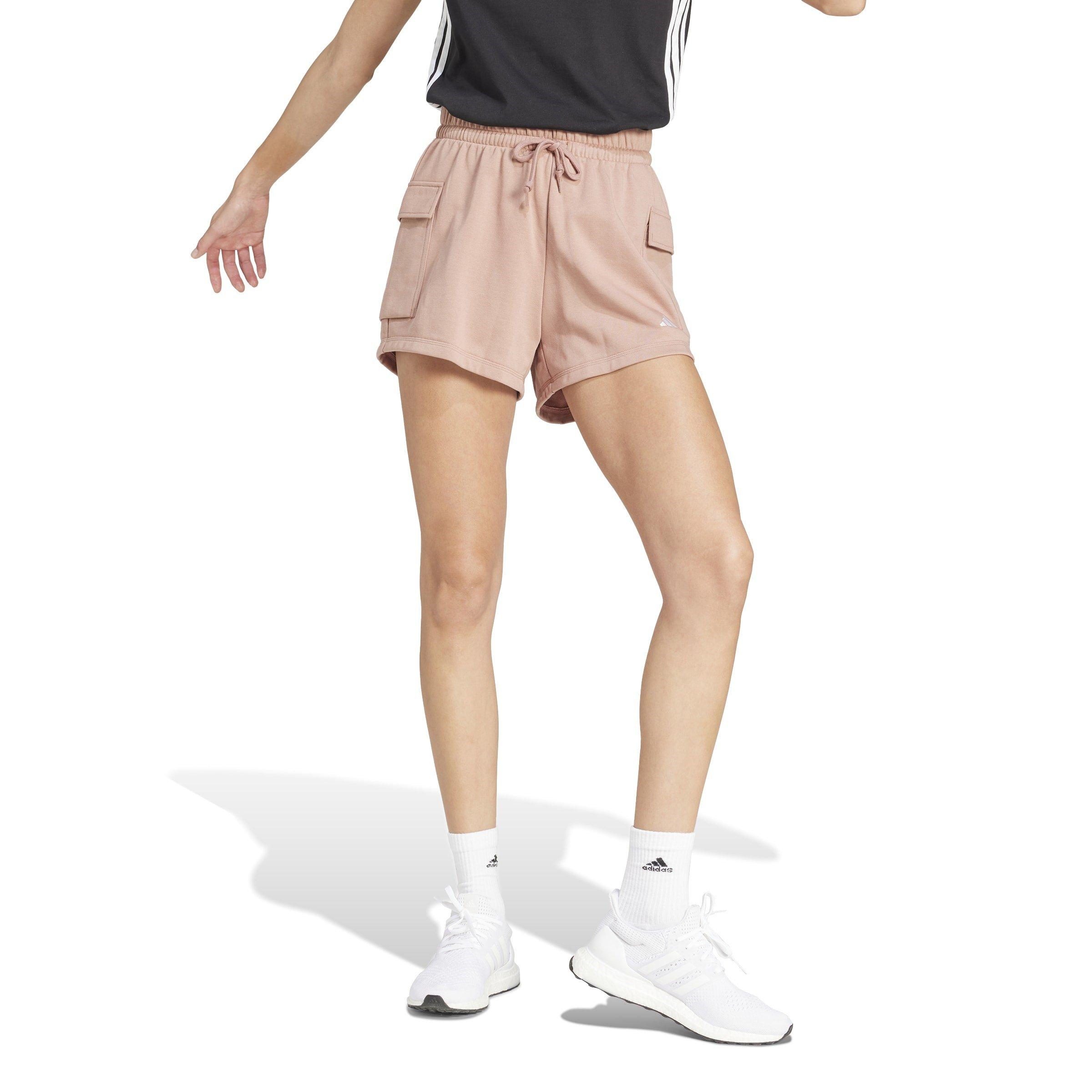 Arcilla cálida/blanco - adidas - Essentials Small Logo French Terry Cargo Shorts Womens - 4