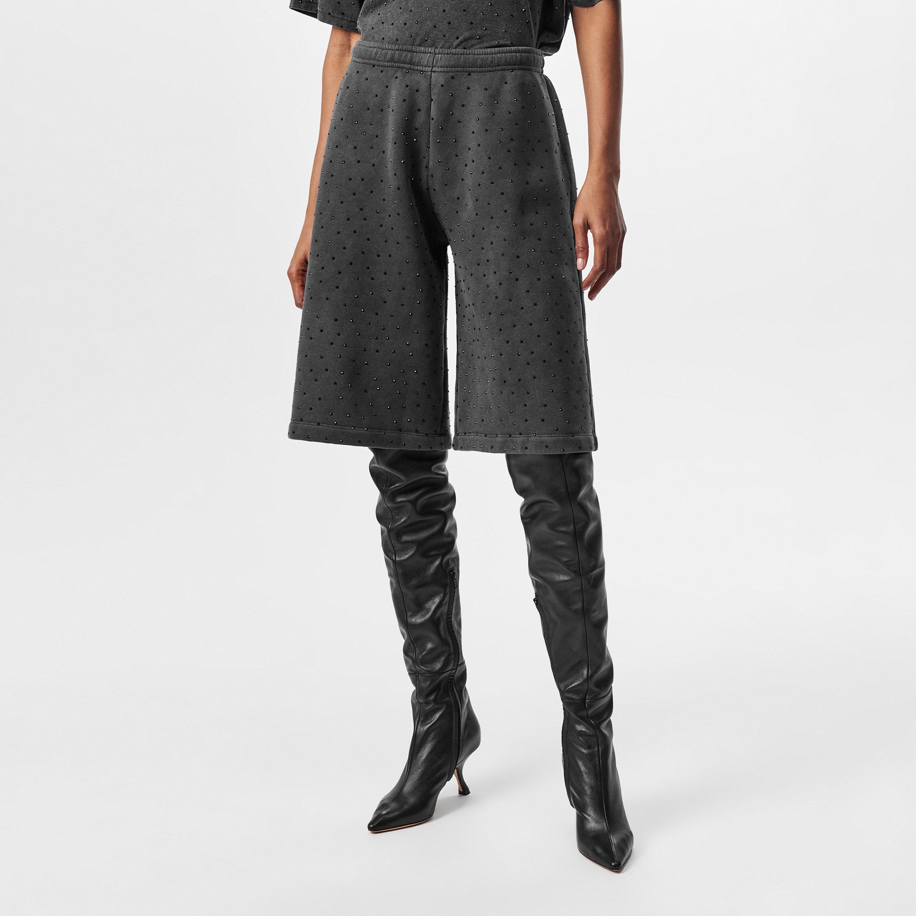 Washed Grey - Represent - Women's Rep Spark Nappa Leather Shorts - 3