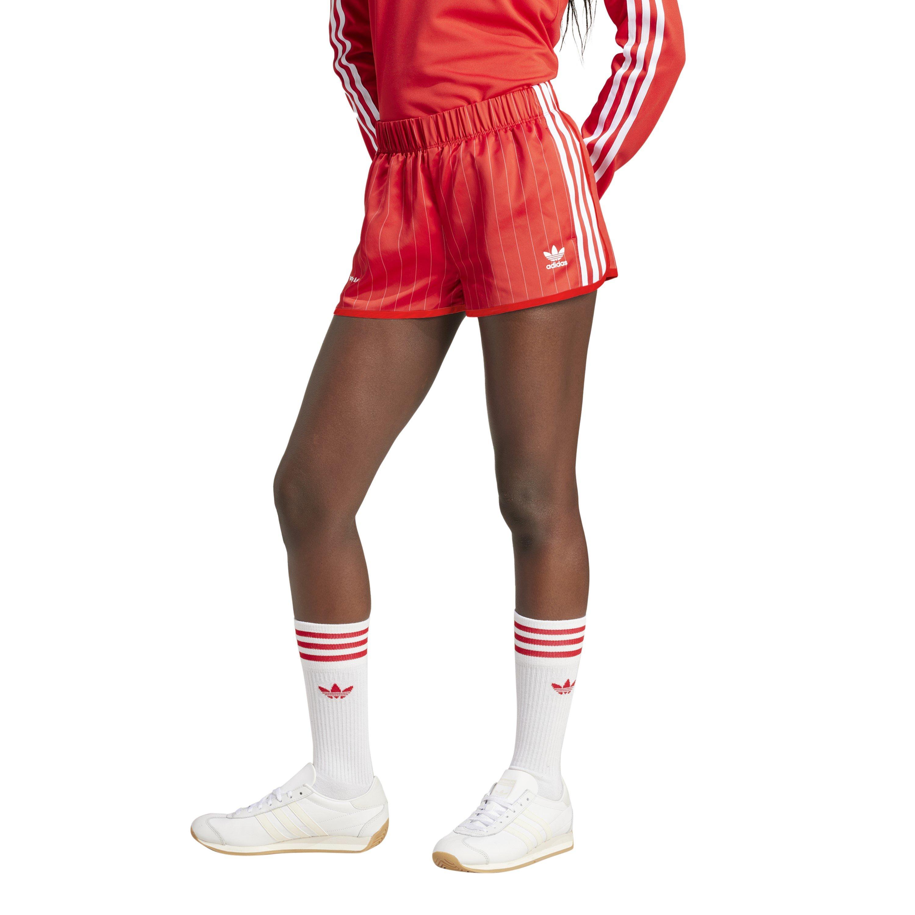 College Red - adidas Originals - Women's Sporty And Rich Logo Woven Tracksuit Shorts - 2