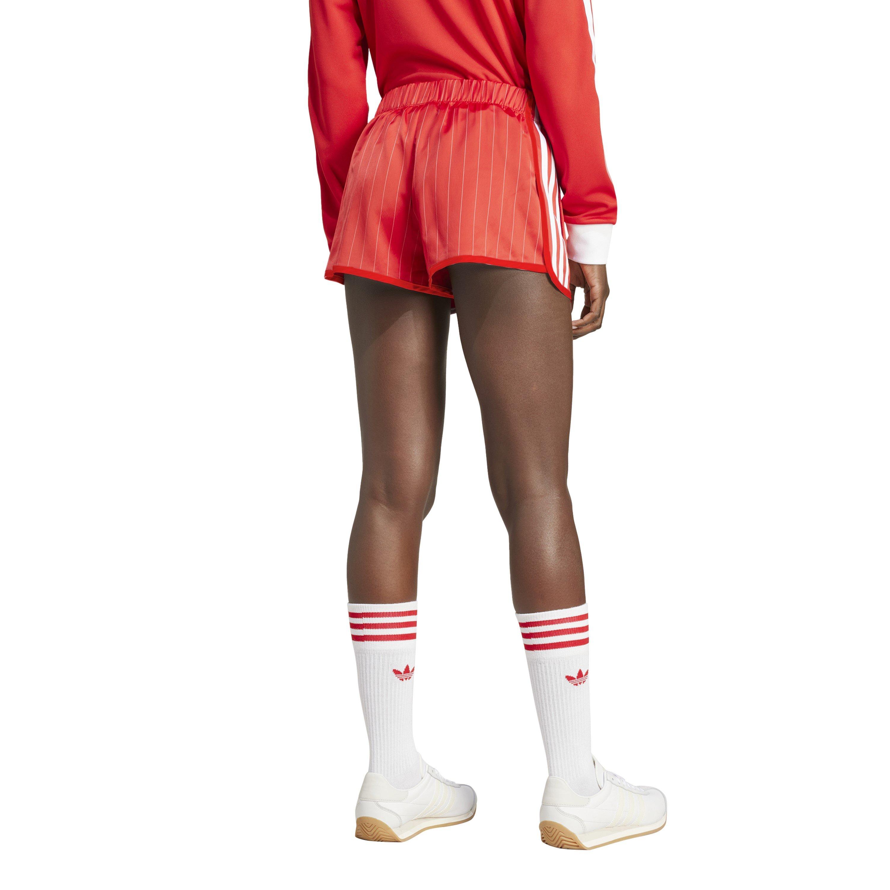 College Red - adidas Originals - Women's Sporty And Rich Logo Woven Tracksuit Shorts - 3
