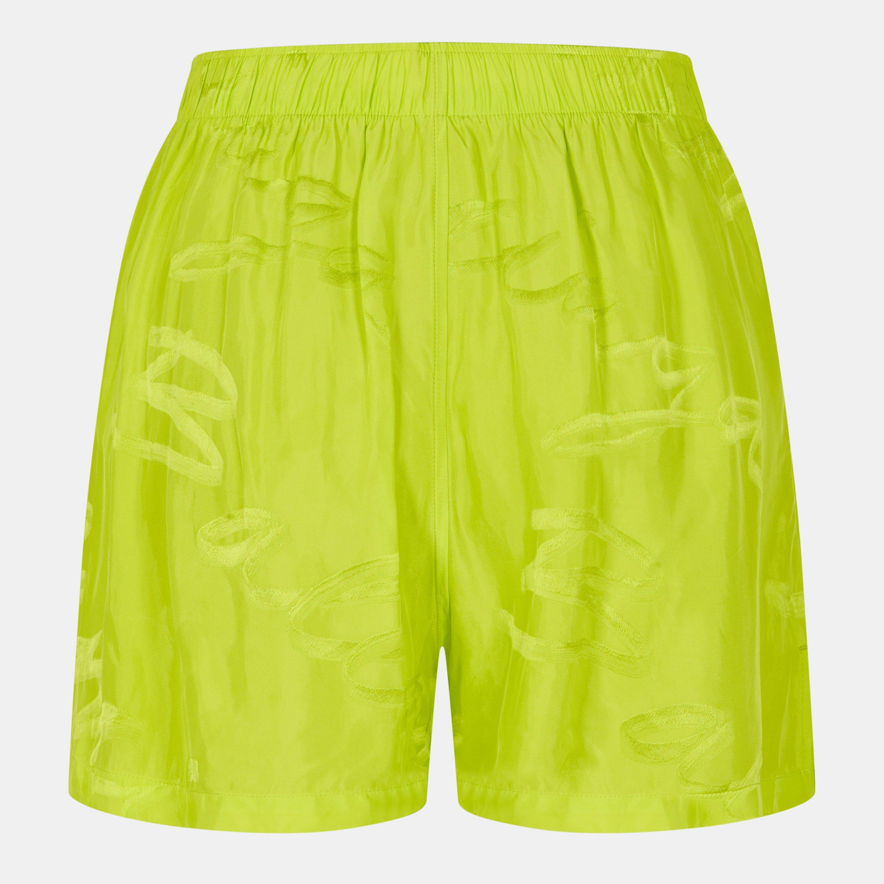 Fluo Yellow - Balenciaga - Women's Woven Shorts - 2