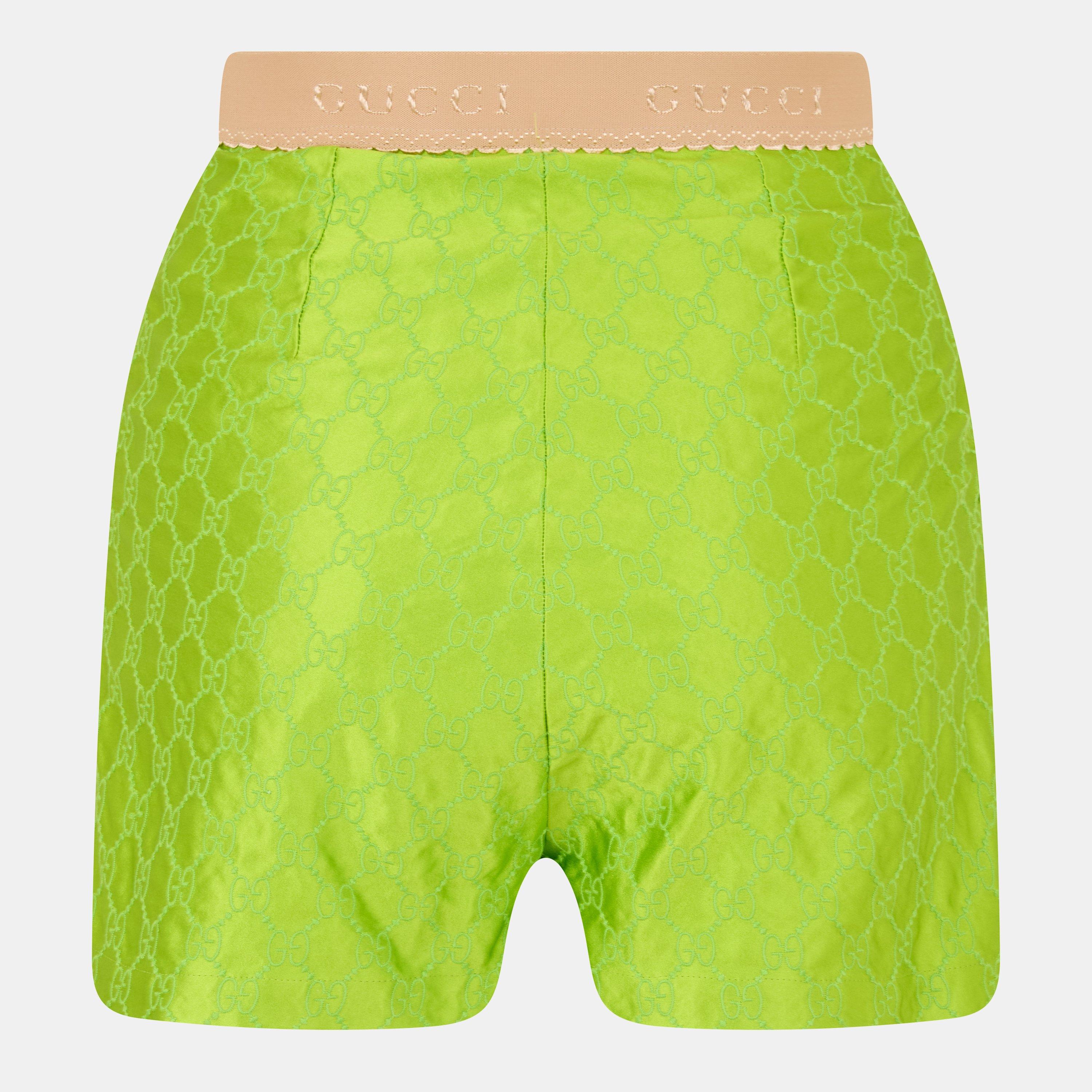 Acd Grn Fl/Mix - Gucci - Women's Woven Athletic Tracksuit Shorts - 2