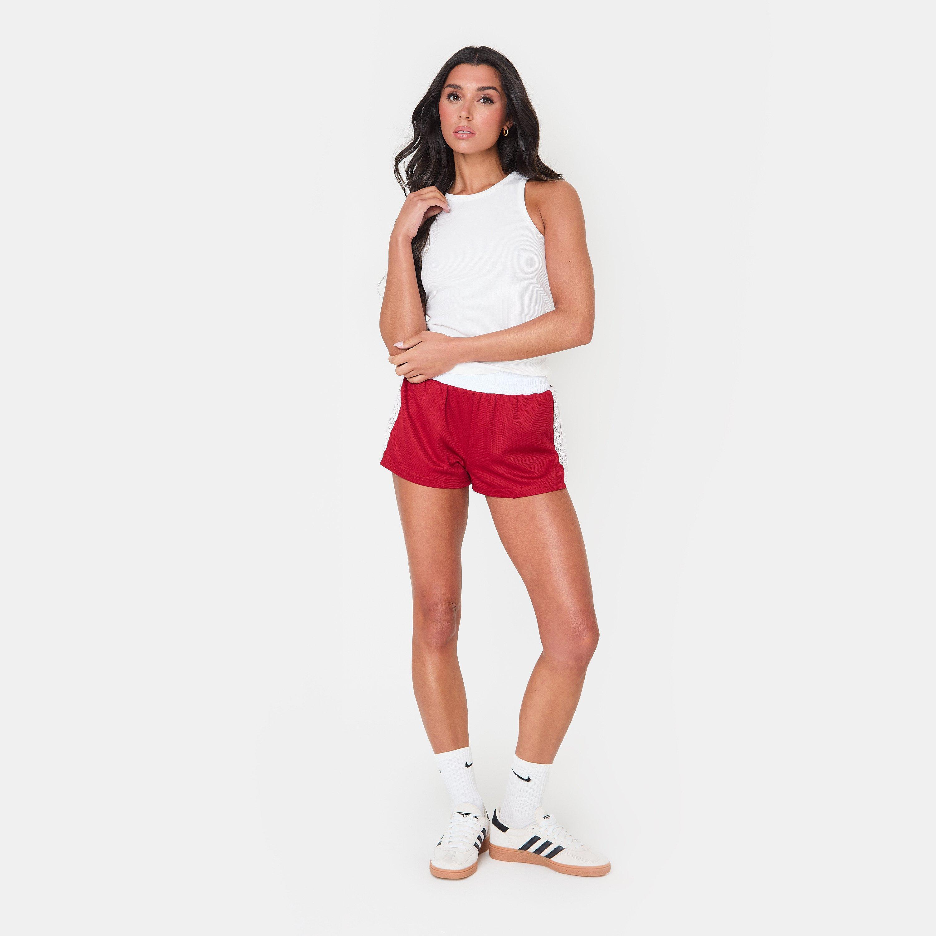 Red - I Saw It First - Women's Open Pockets Woven Tracksuit Shorts - 1