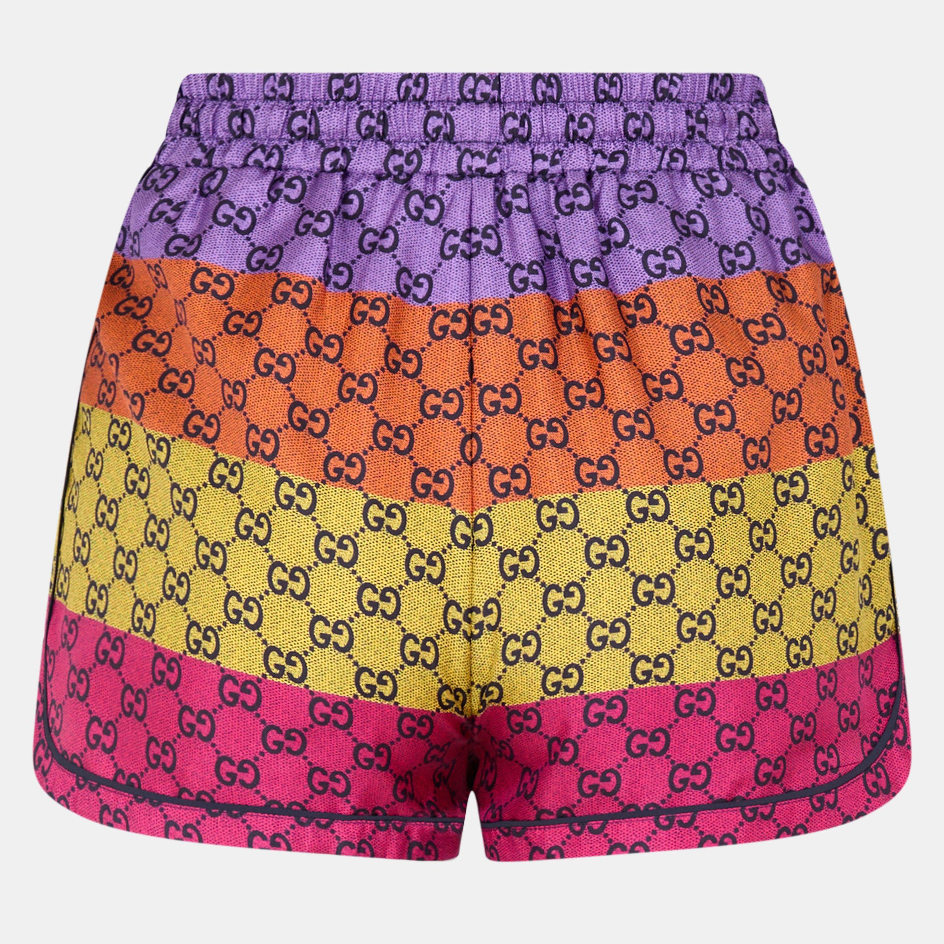 Prpl/Fcsia/Mc - Gucci - Women's Woven Tracksuit Shorts - 2