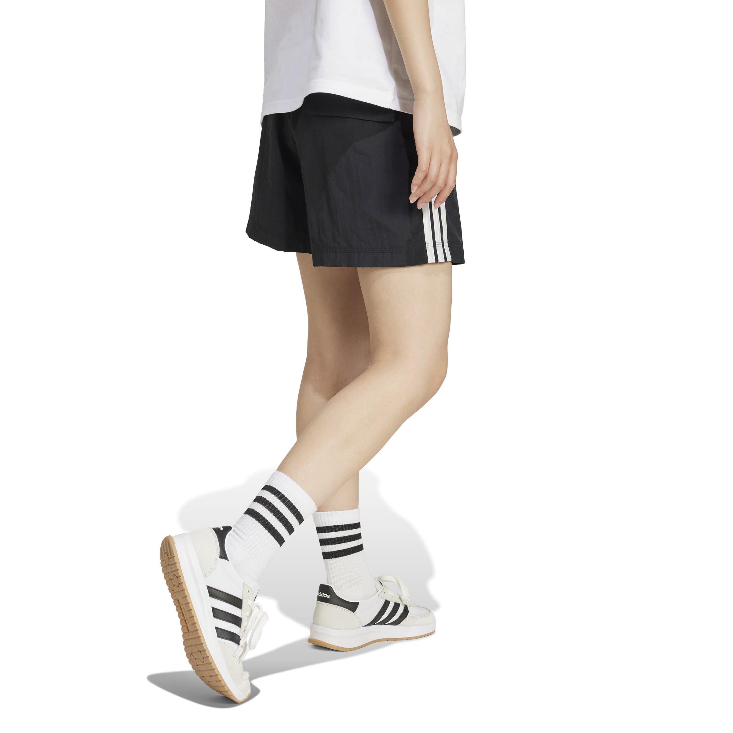 Black/White - adidas - Women's Woven Tracksuit Shorts - 3