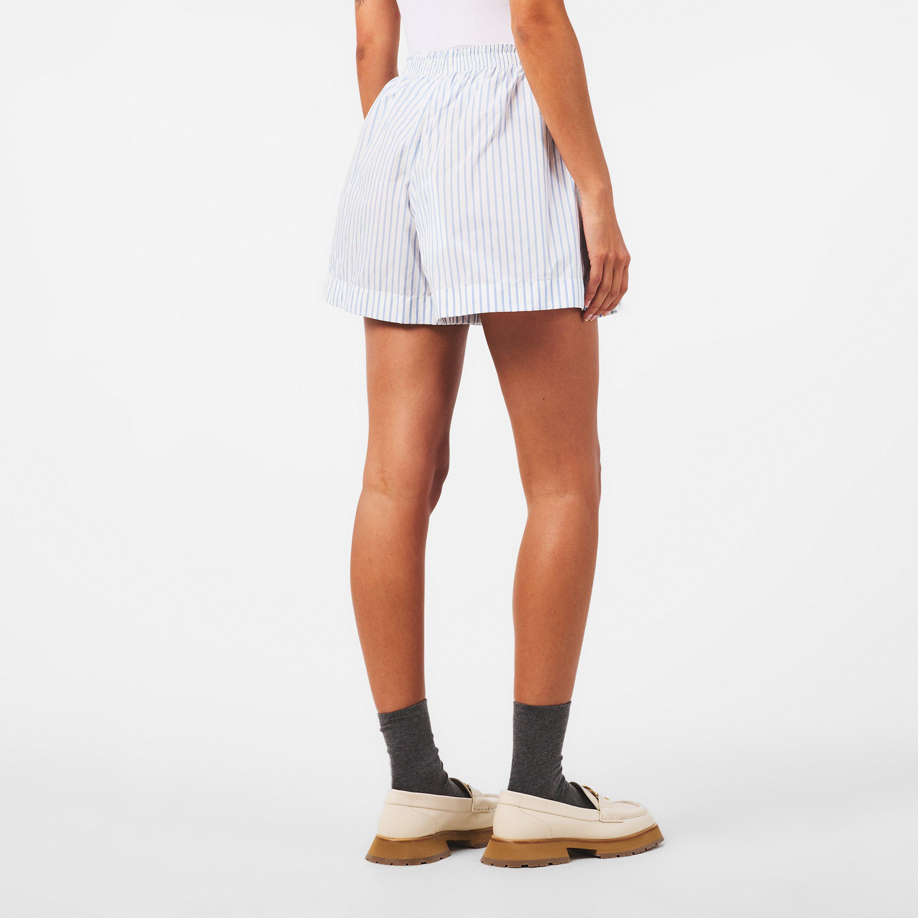 Blue/White F00 - Moncler - Women's Stripe Woven Tracksuit Shorts - 4