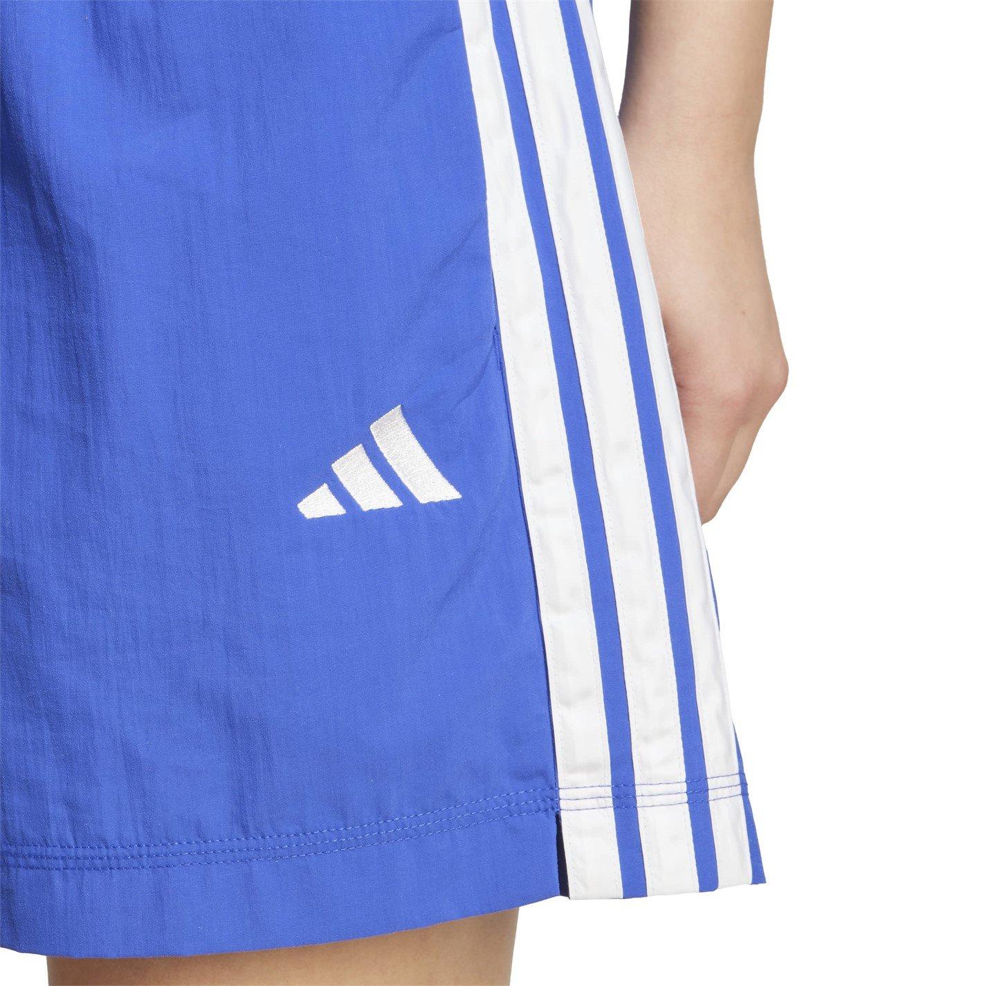 Navy/White - adidas - Essentials 3-Stripes Lifestyle Woven Shorts Womens - 3