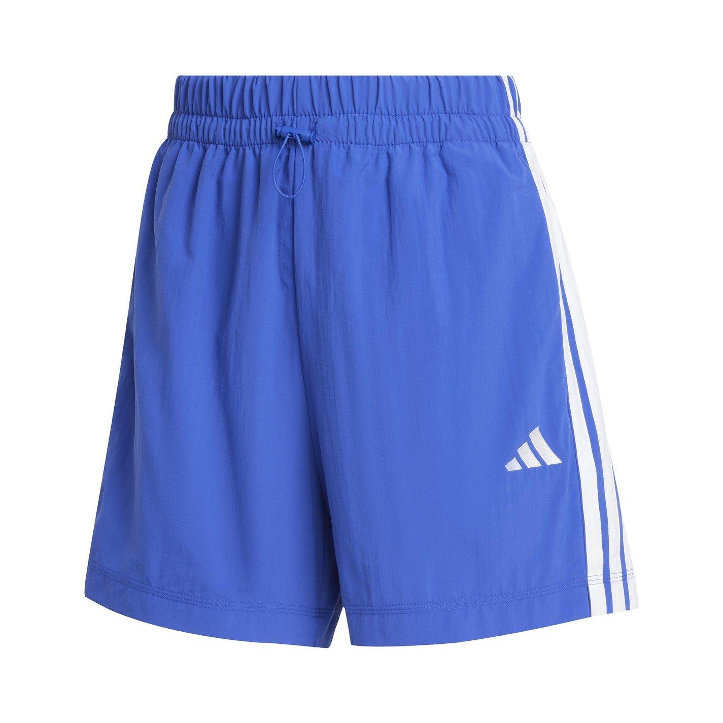 Navy/White - adidas - Essentials 3-Stripes Lifestyle Woven Shorts Womens - 6