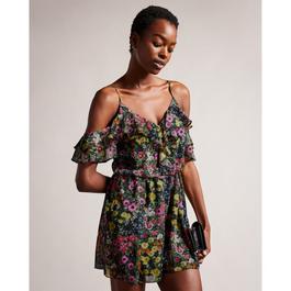 Ted Baker Off The Shoulder Ruffle Romper