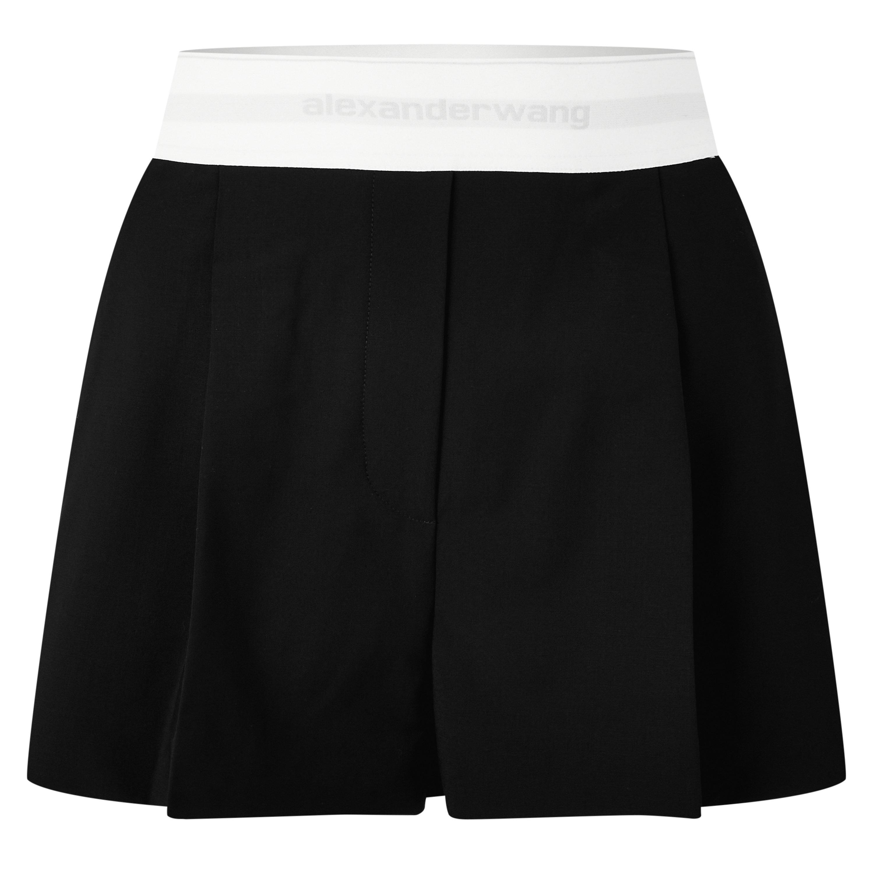 Black - Alexander Wang - Women's High-Waist Pleated Tailored Shorts - 5