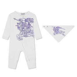 Burberry Equestrian Knight Design Cotton Two piece Gift Set Baby